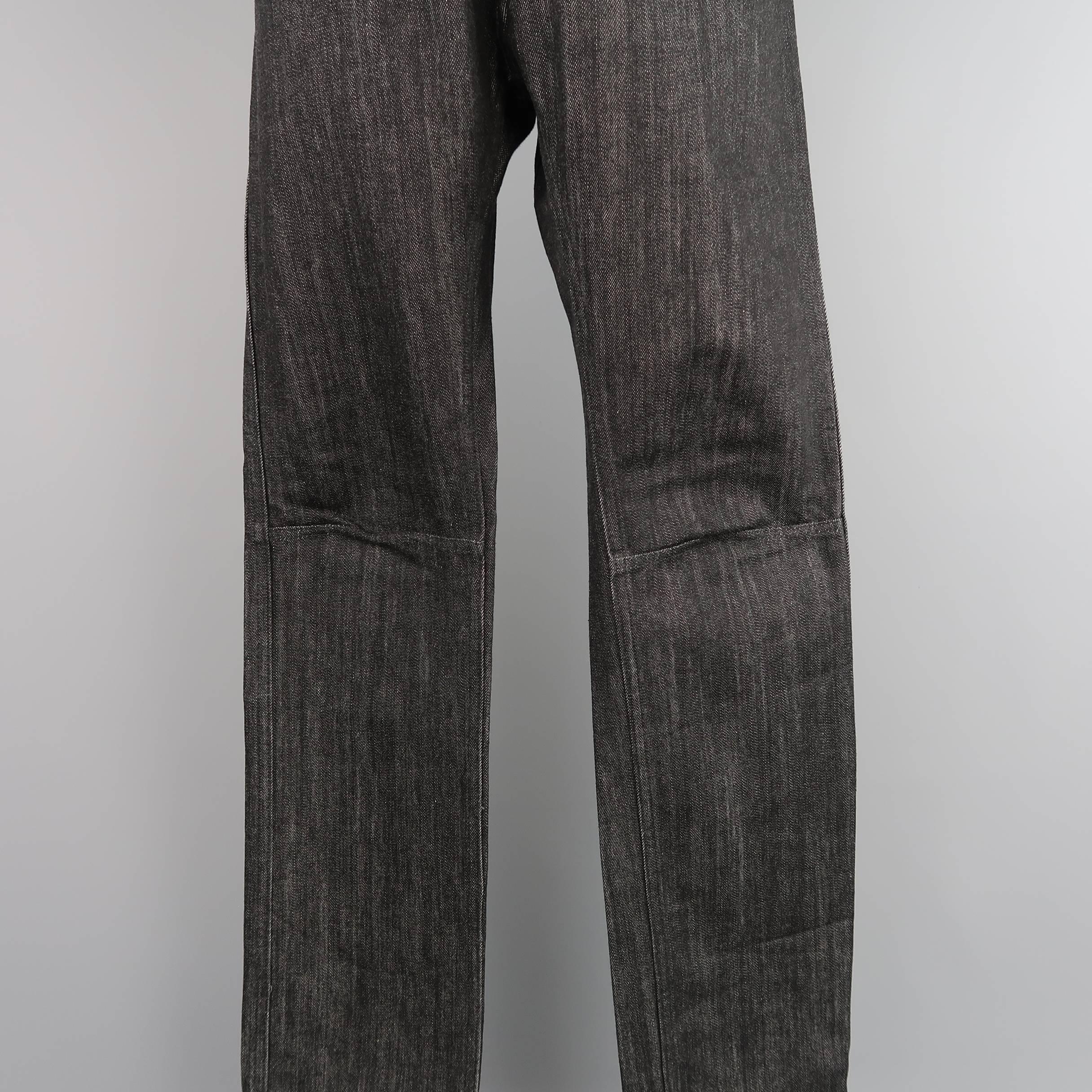 Men's JUNYA WATANABE X LEVI'S Size 32 Black Raw Denim Red Contrast Stitch Jeans 1