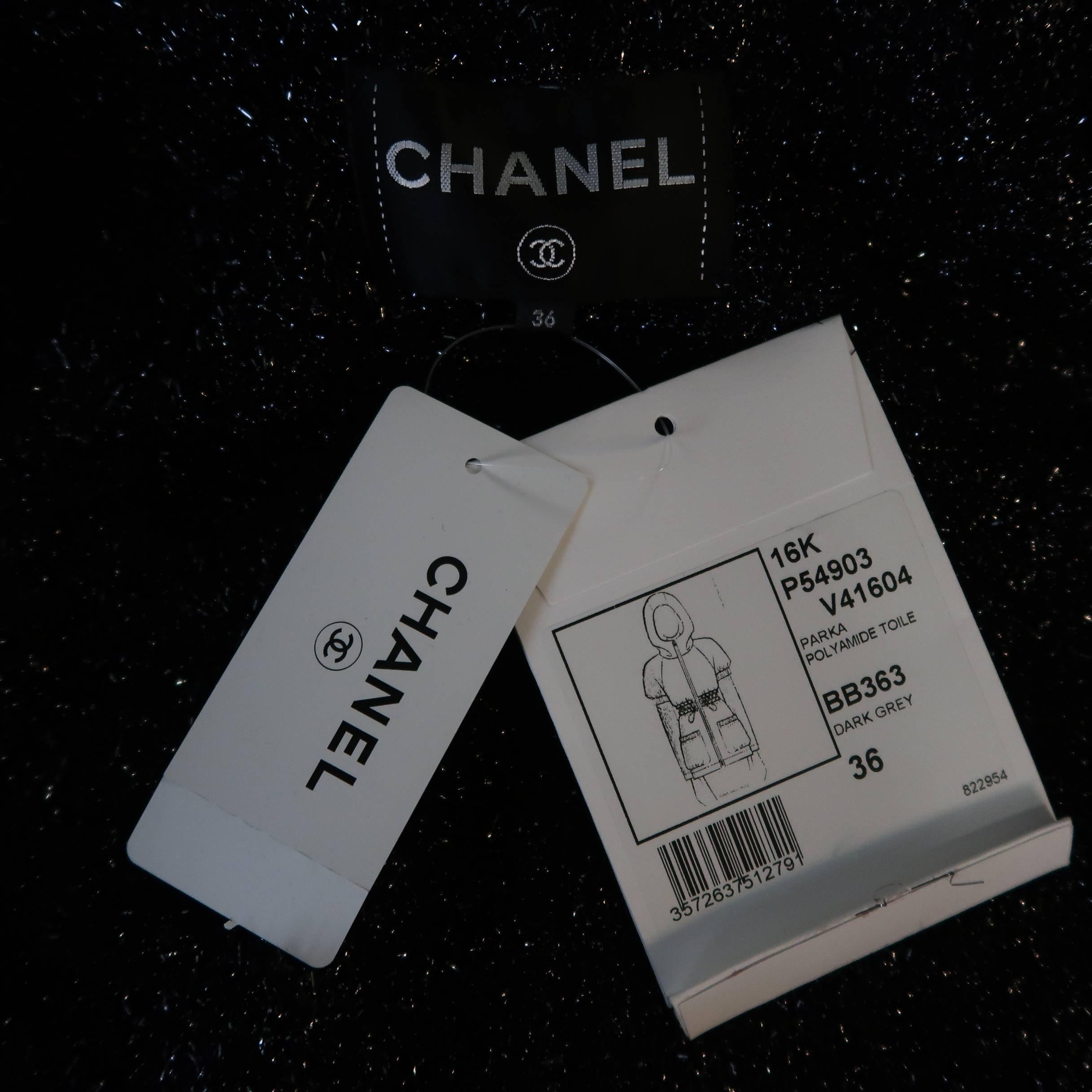 New CHANEL Jacket -  Size 4 Black Hooded Lace Up Grommet Jacket - Retail: $3, 400 5