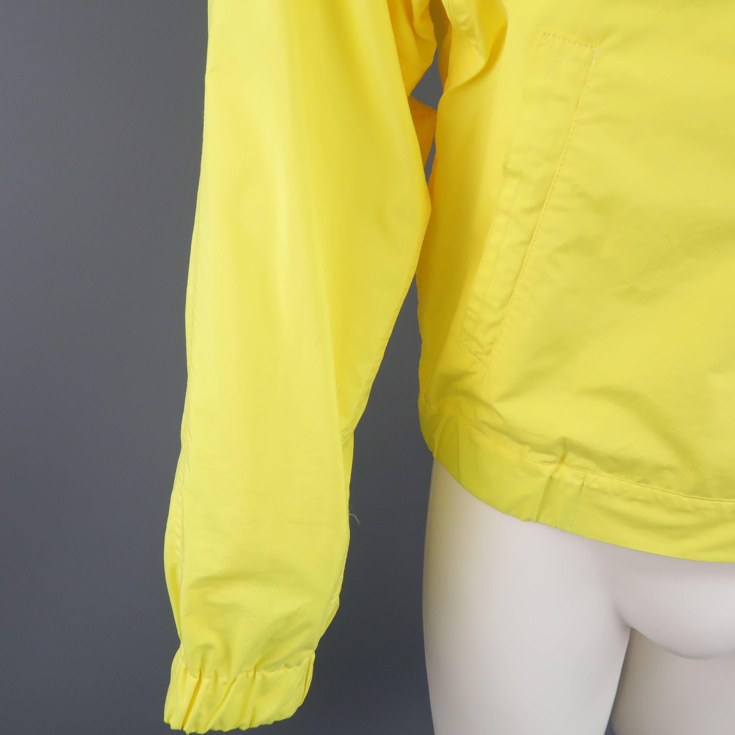 Men's DRIES VAN NOTEN Yellow Canvas High Collar Raglan Sleeve Windbreaker Jacket 1