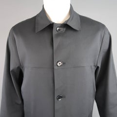 Men's LOUIS VUITTON Coat 40 Midnight Navy Coated Cotton Collared Car Jacket