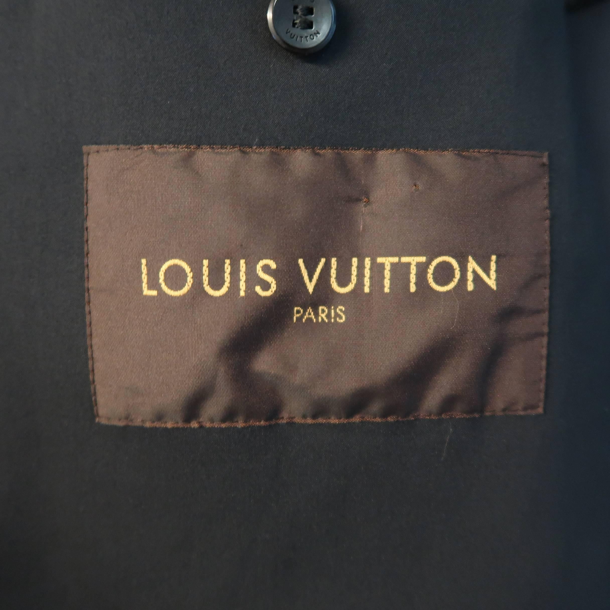 Men's LOUIS VUITTON Coat 40 Midnight Navy Coated Cotton Collared Car Jacket 1