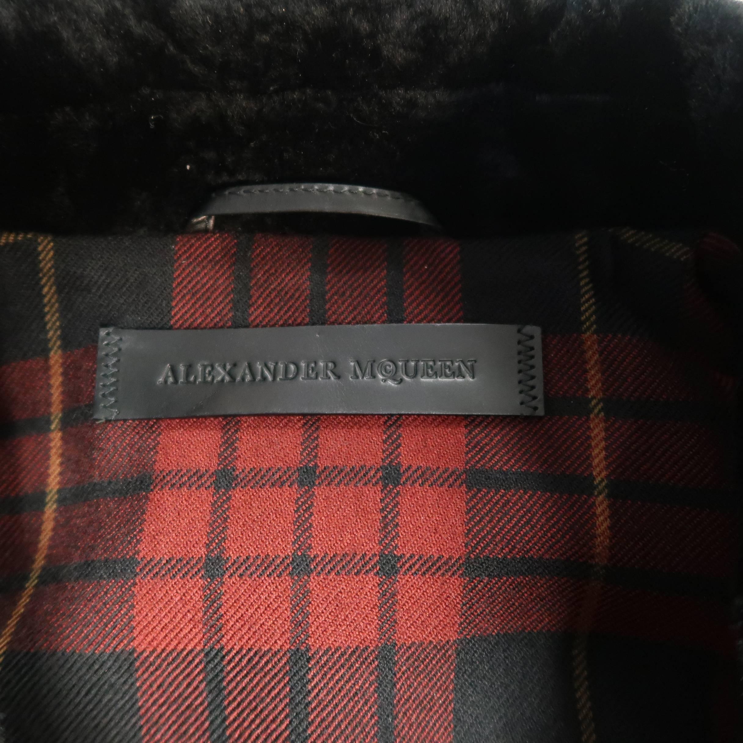 Alexander McQueen Jacket Men's Black Leather and Shearling Coat 2