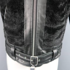 Alexander McQueen Jacket Men's Black Leather and Shearling Coat
