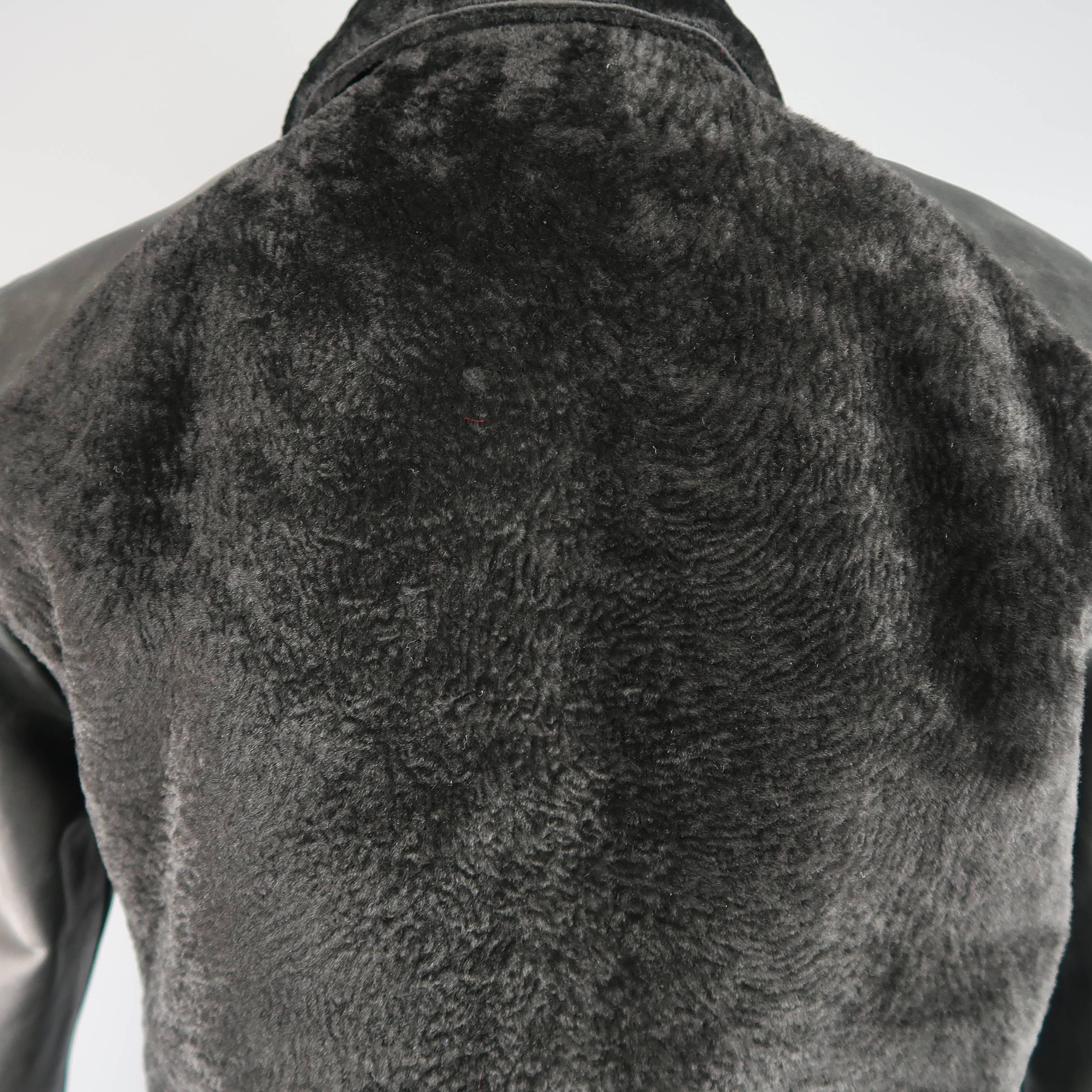Alexander McQueen Jacket Men's Black Leather and Shearling Coat 1