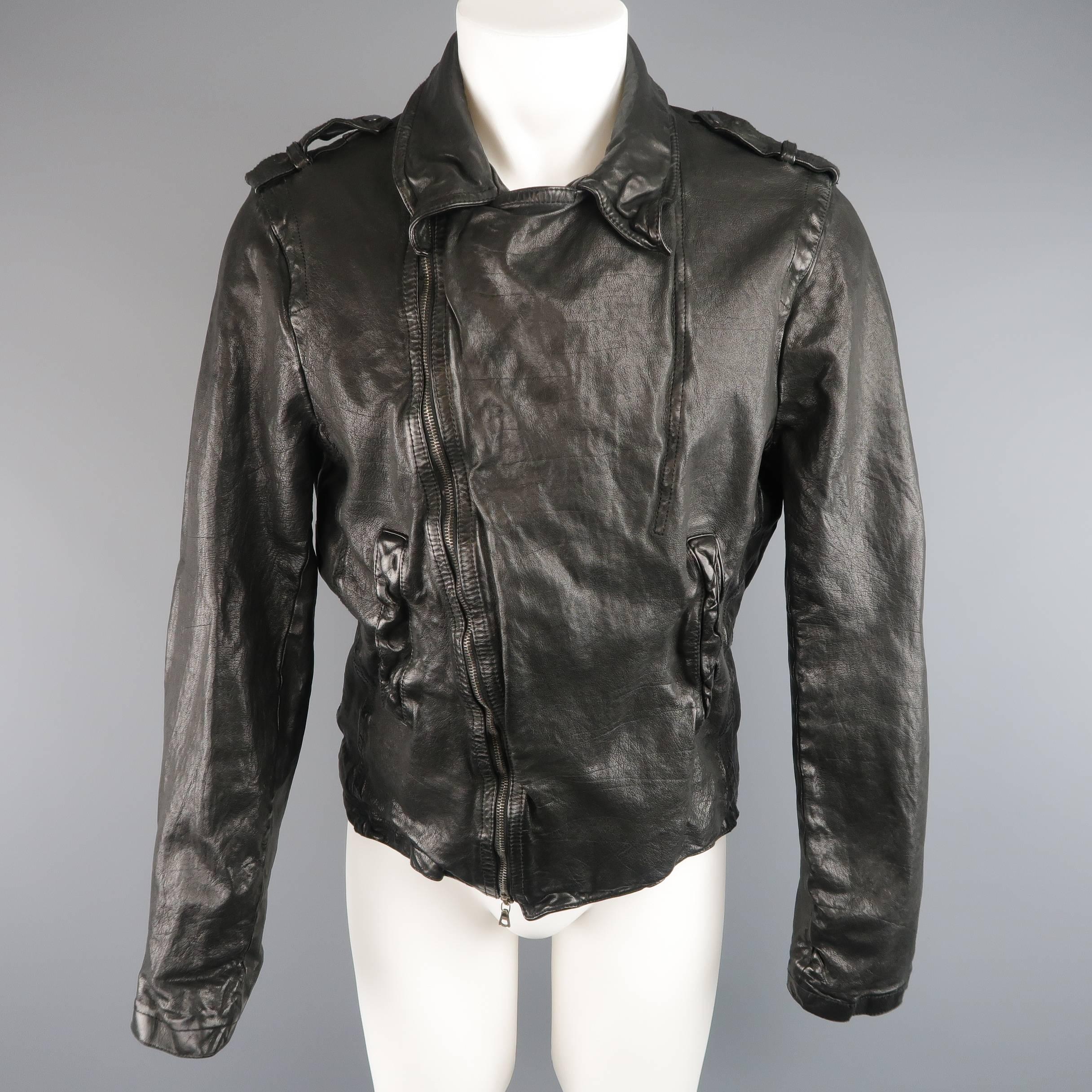 wrinkled leather jacket