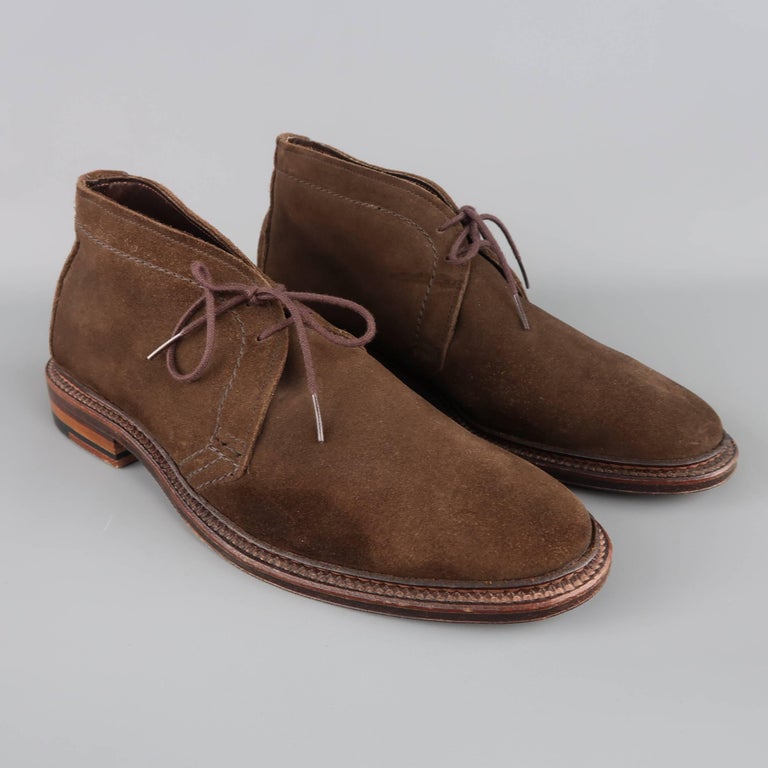 Men's ALDEN Size 7.5 Brown Suede Lace Up Desert Chukka Boots at 1stdibs