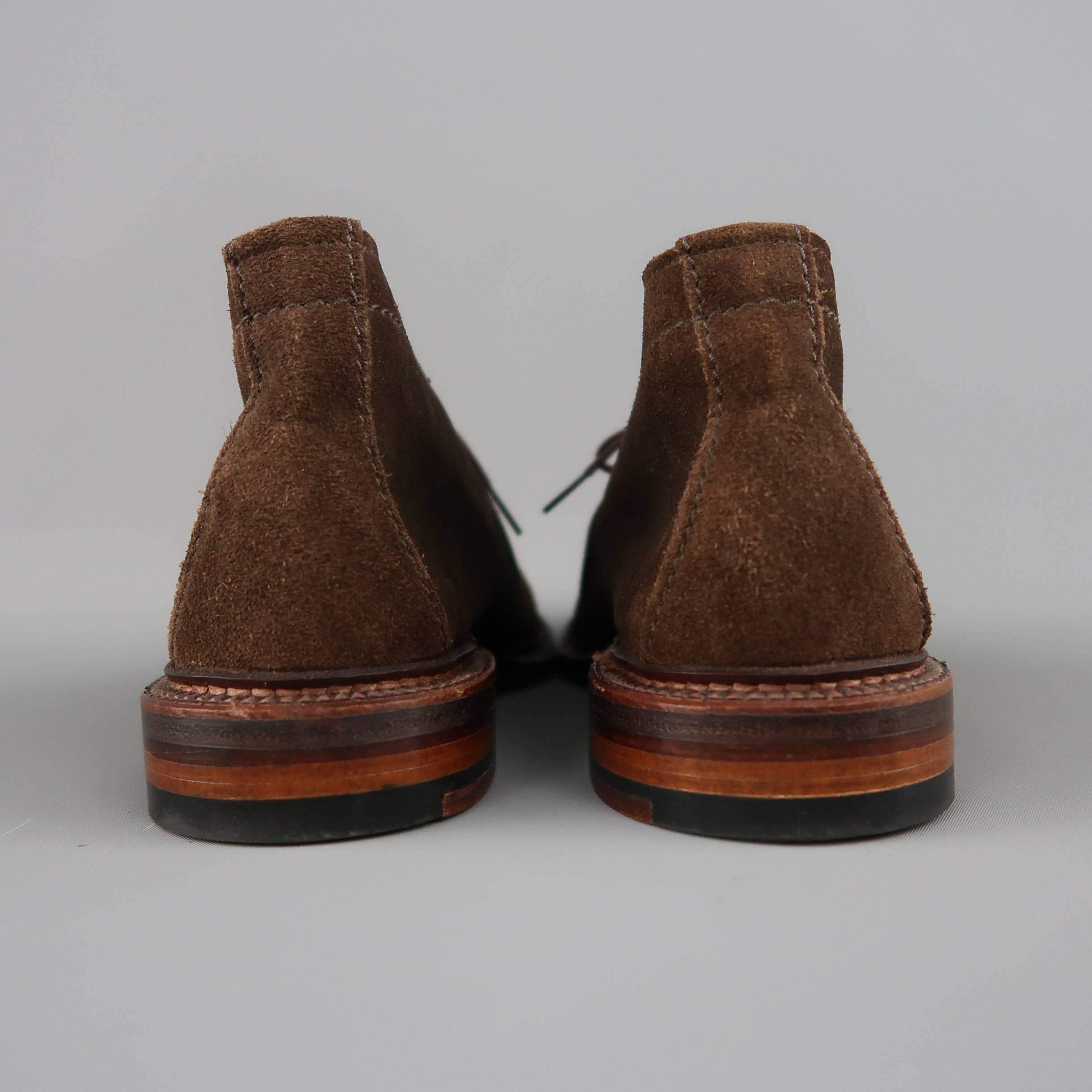 Men's ALDEN Size 7.5 Brown Suede Lace Up Desert Chukka Boots 1