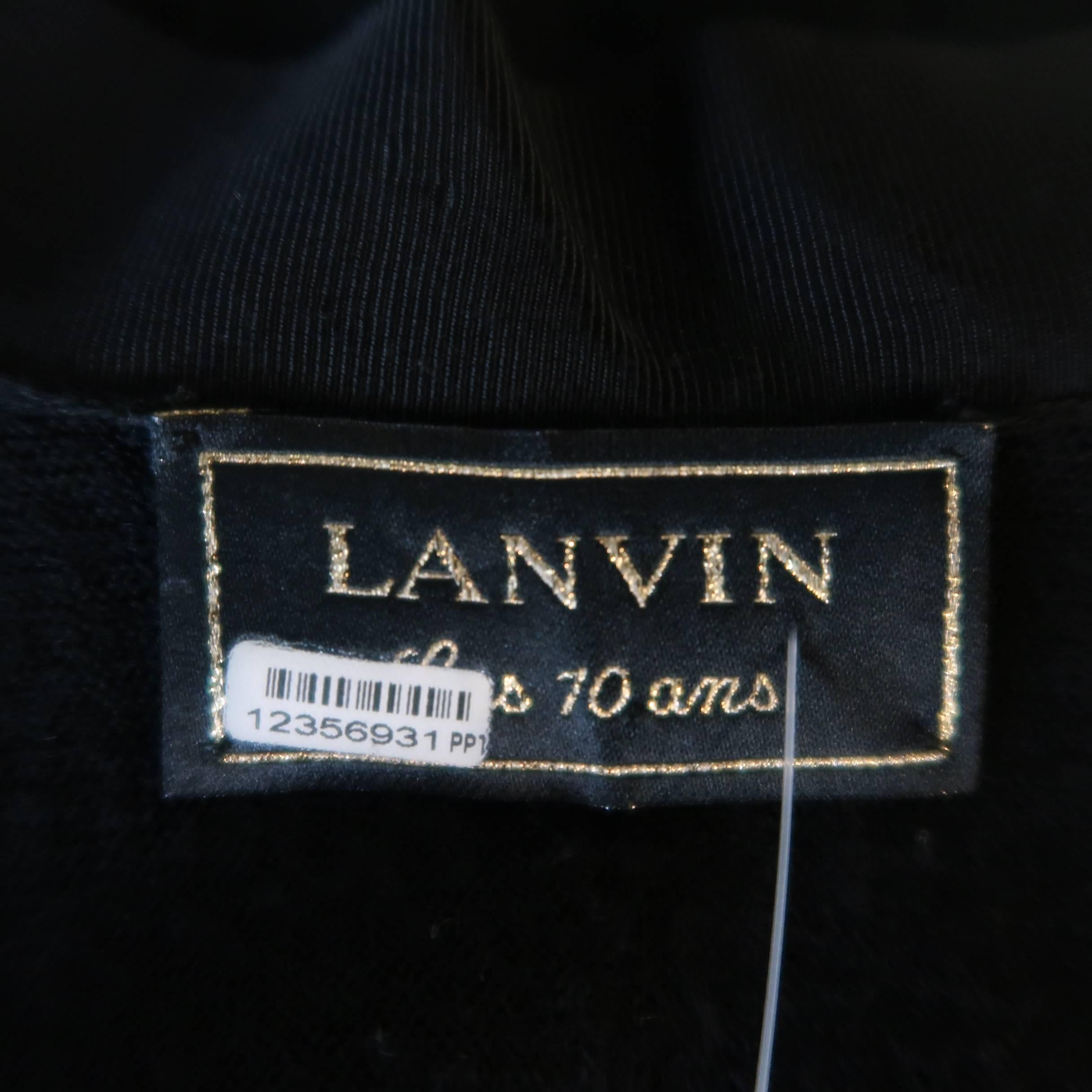 Women's LANVIN Size M Black Textured Jersey Knit Batwing Cardigan