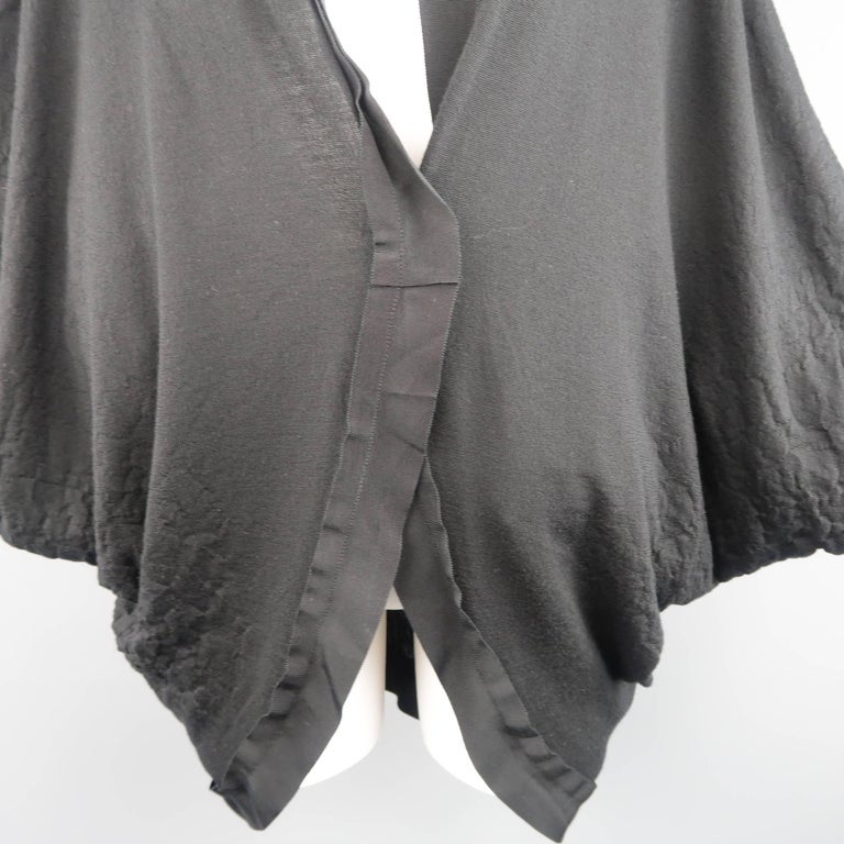 LANVIN Size M Black Textured Jersey Knit Batwing Cardigan at 1stDibs ...