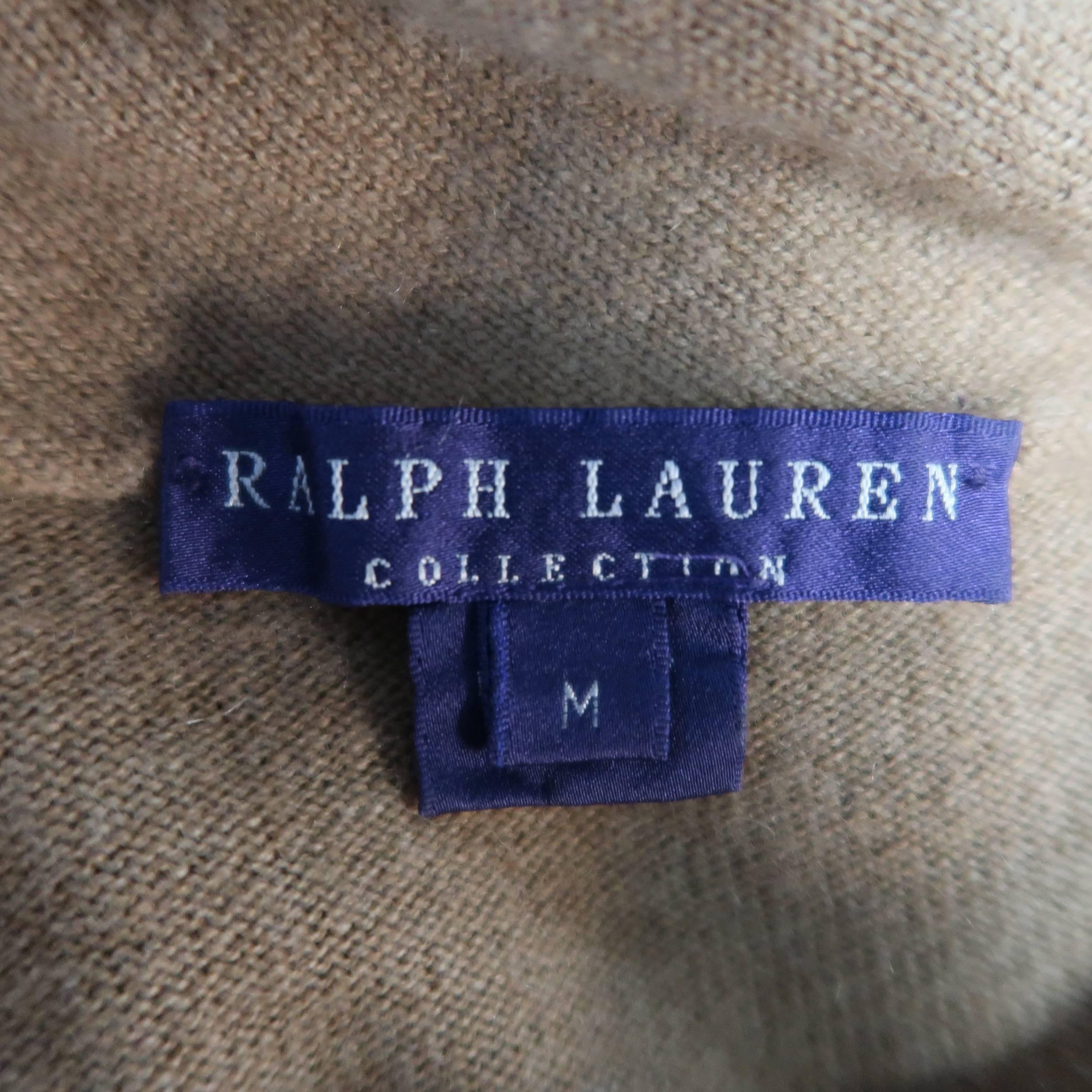 RALPH LAUREN Collection Size M Camel Cashmere Scarf Neck Pullover Sweater 3