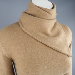 RALPH LAUREN Collection Size M Camel Cashmere Scarf Neck Pullover Sweater