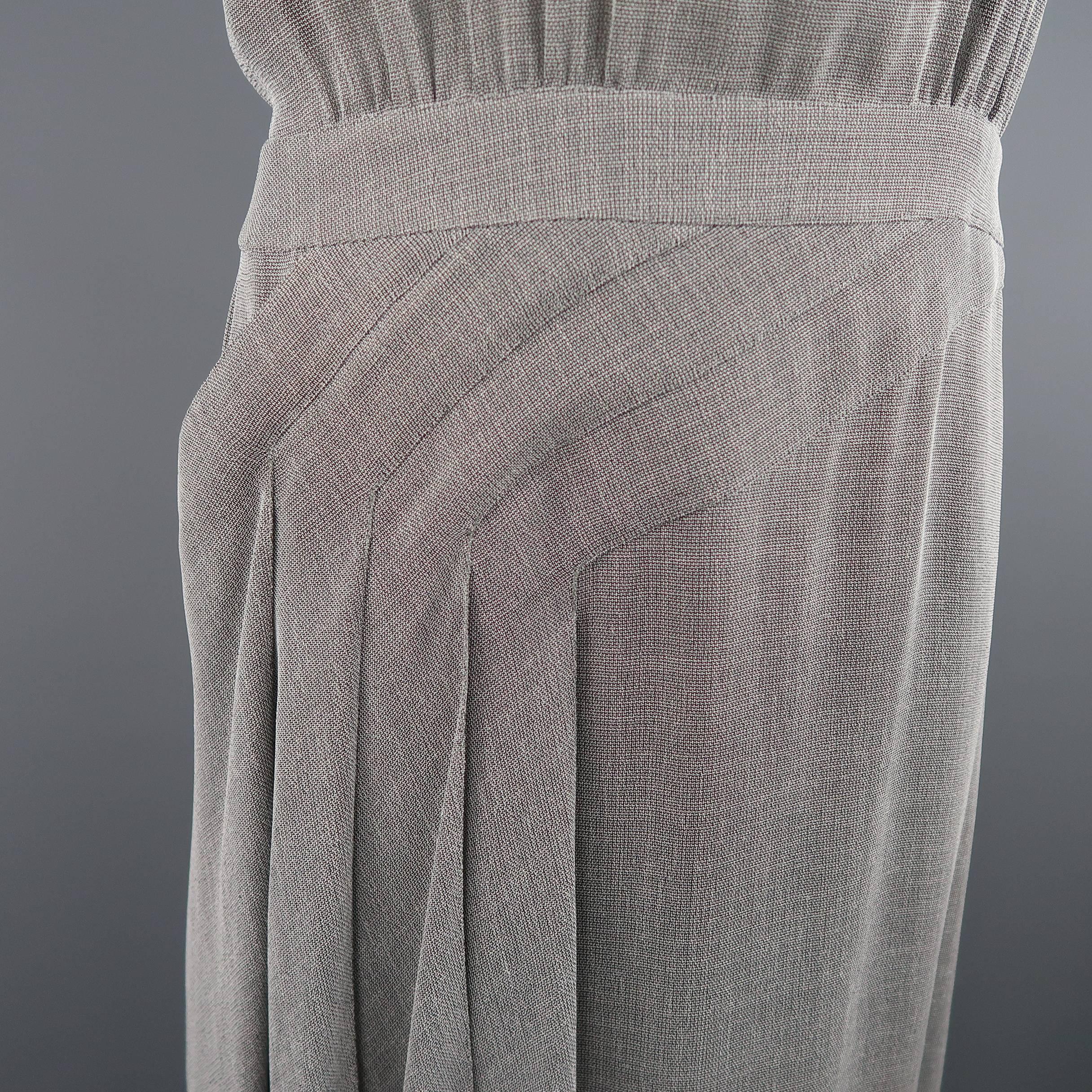 Vintage CHANEL Dress - Medium -  SS 1999 Grey Knit Drop Drape Skirt Shift Dress In Fair Condition In San Francisco, CA