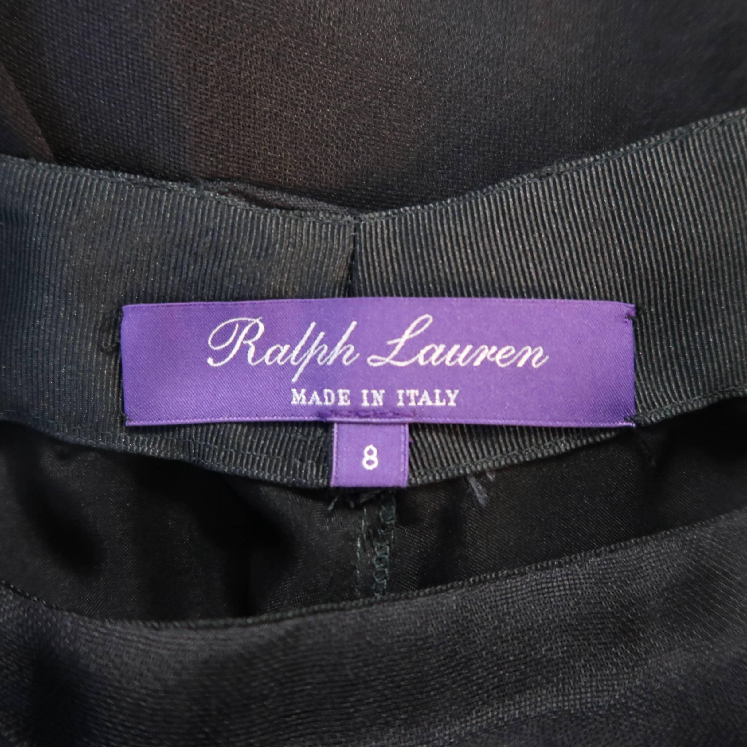 Ralph Lauren Black Silk Layered Mesh Leather Lace Up Slit Skirt 5