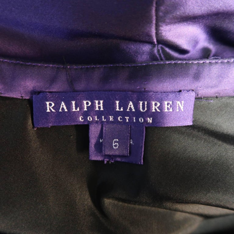 RALPH LAUREN Collection Size 6 Purple Silk Taffeta Pleated Maxi Skirt ...