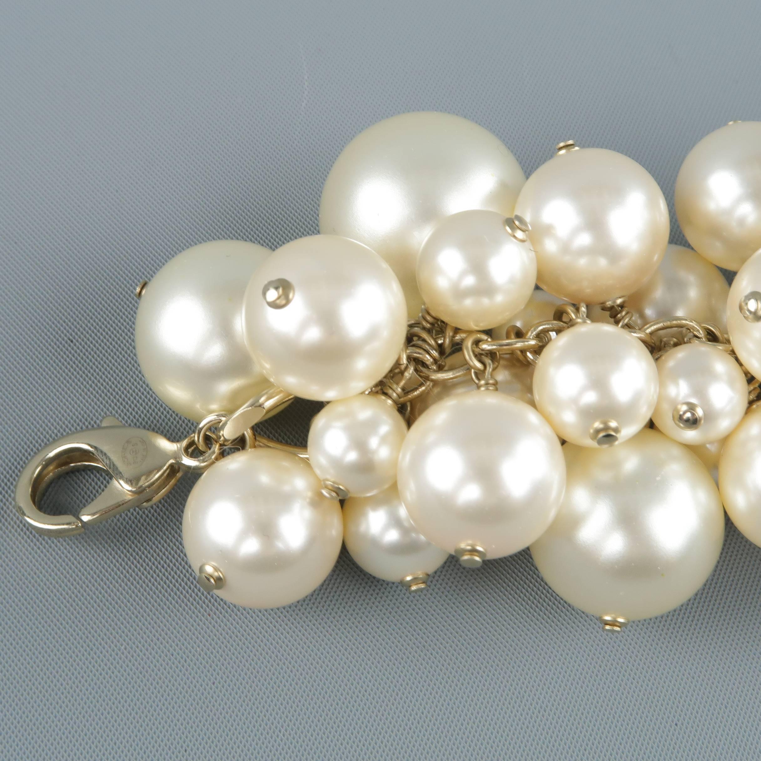 Chanel Cream and Light Gold Pearl Cluster Bracelet, Spring 2013   2