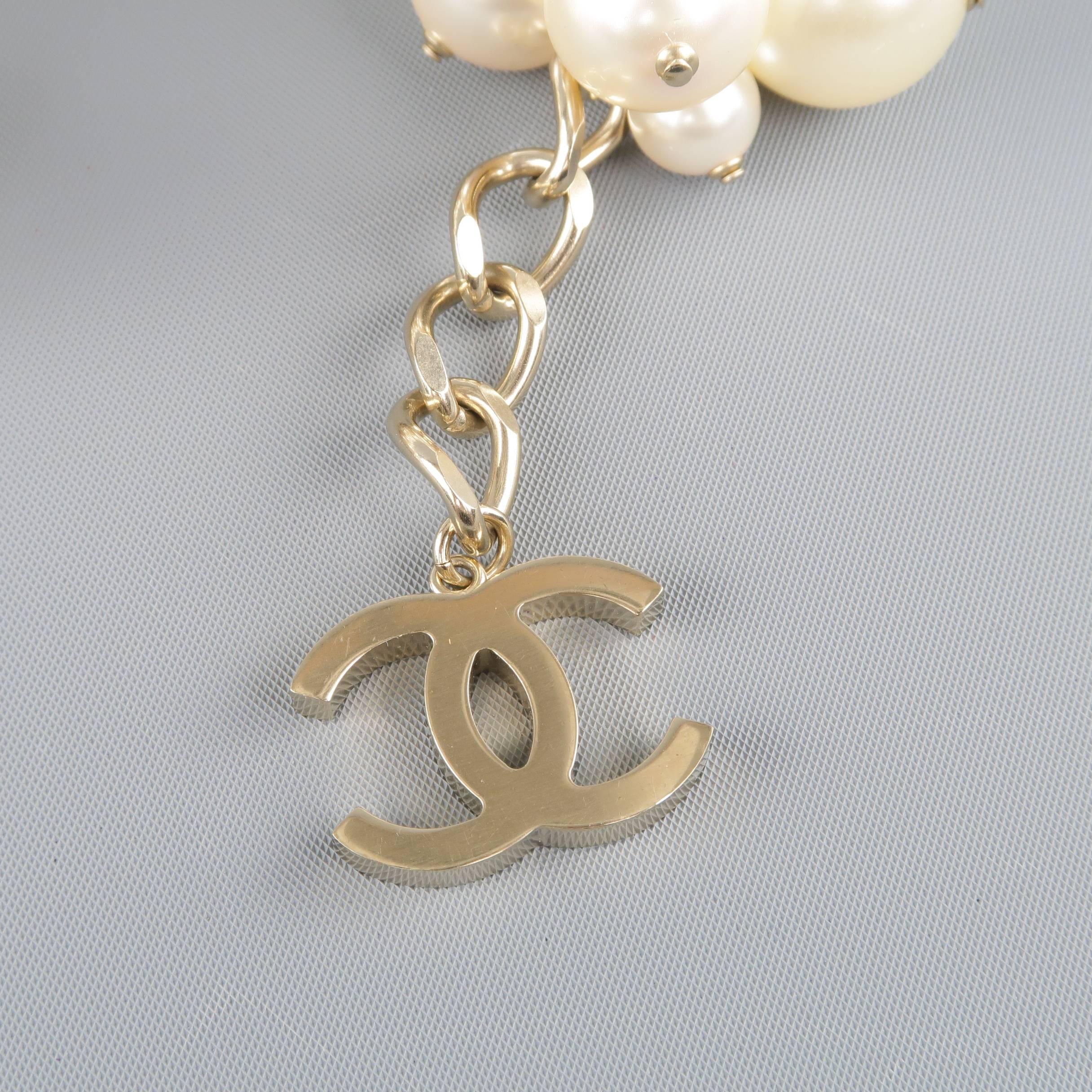 Women's Chanel Cream and Light Gold Pearl Cluster Bracelet, Spring 2013  