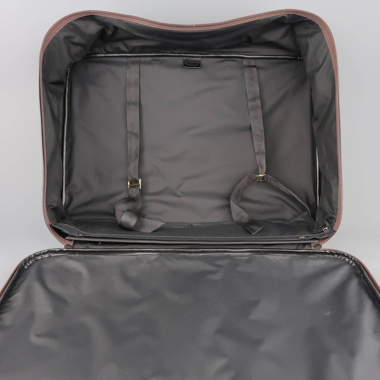 LONGCHAMP Dark Brown Leather Carry On Suitcase Travel Bag For Sale at 1stDibs brown carry on
