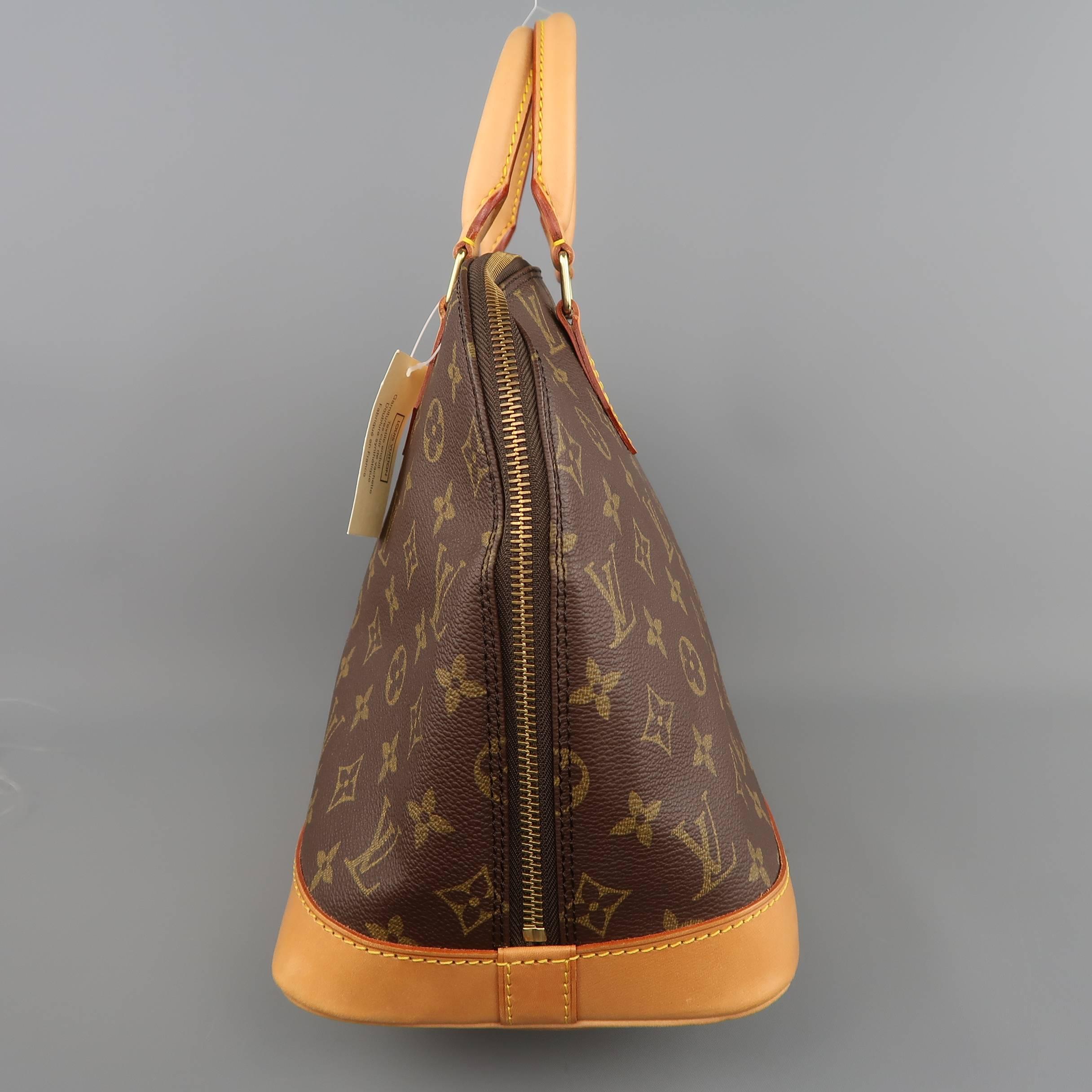 Louis Vuitton Handbag Brown Monogram Canvas and Leather Alma PM Bag In New Condition In San Francisco, CA