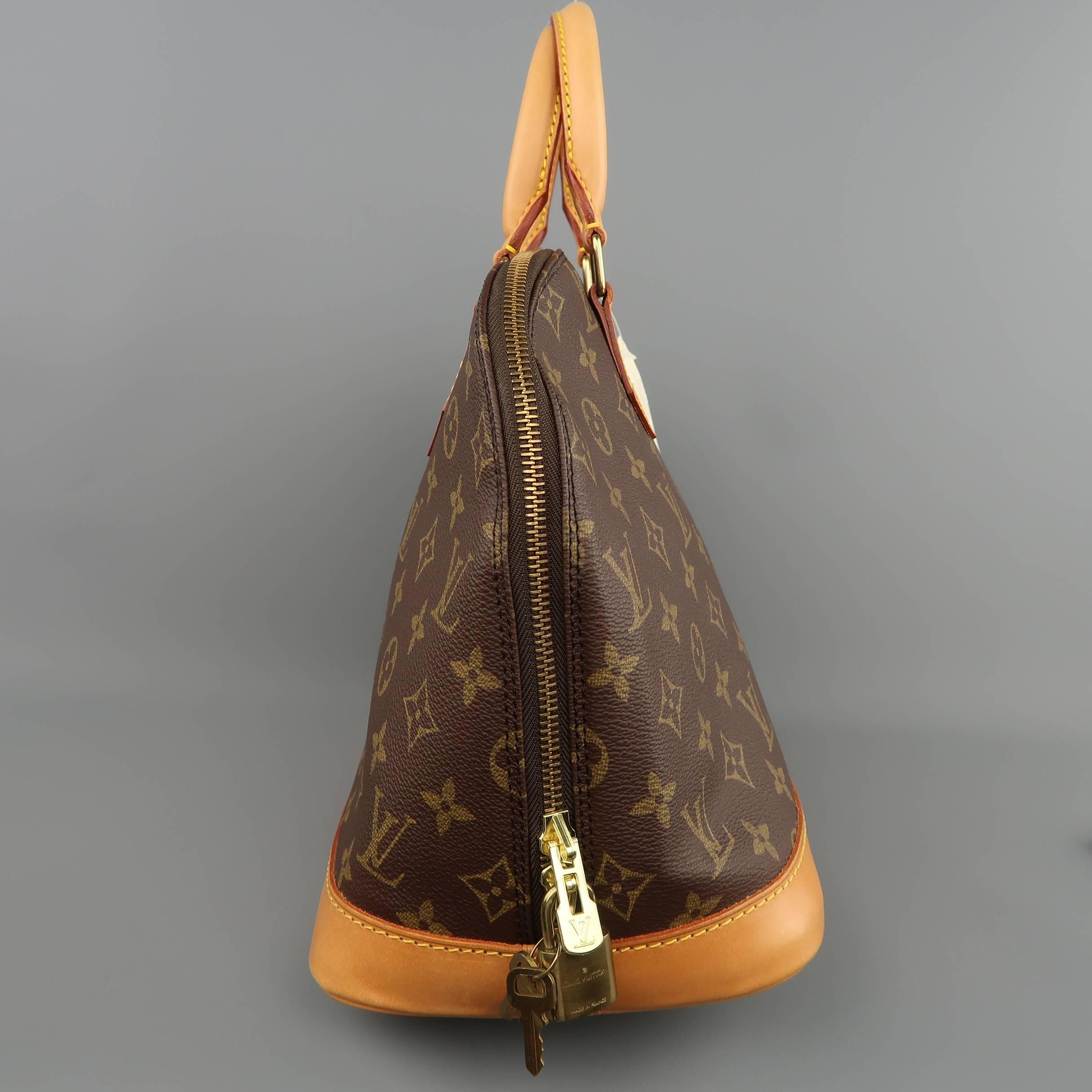 Louis Vuitton Handbag Brown Monogram Canvas and Leather Alma PM Bag 2