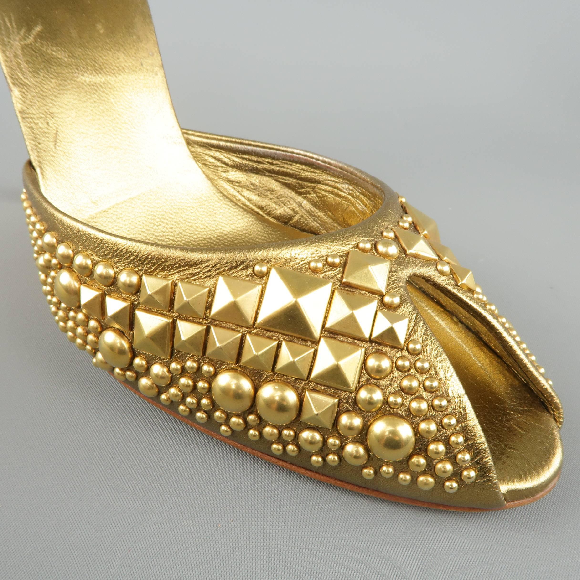 gold pyramid heels