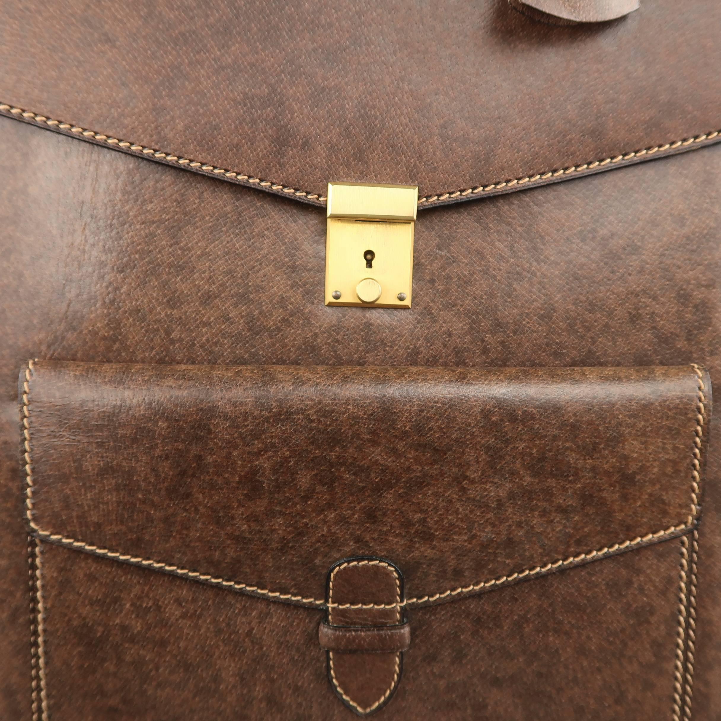 brown leather gucci briefcase