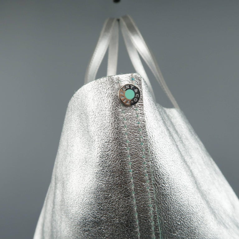 Tiffany & Co. X- Large Leather Gray Grey Tote Handbag Purse