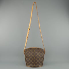 LOUIS VUITTON Brown Monogram Canvas DROUOT Cross Body Leather Handbag