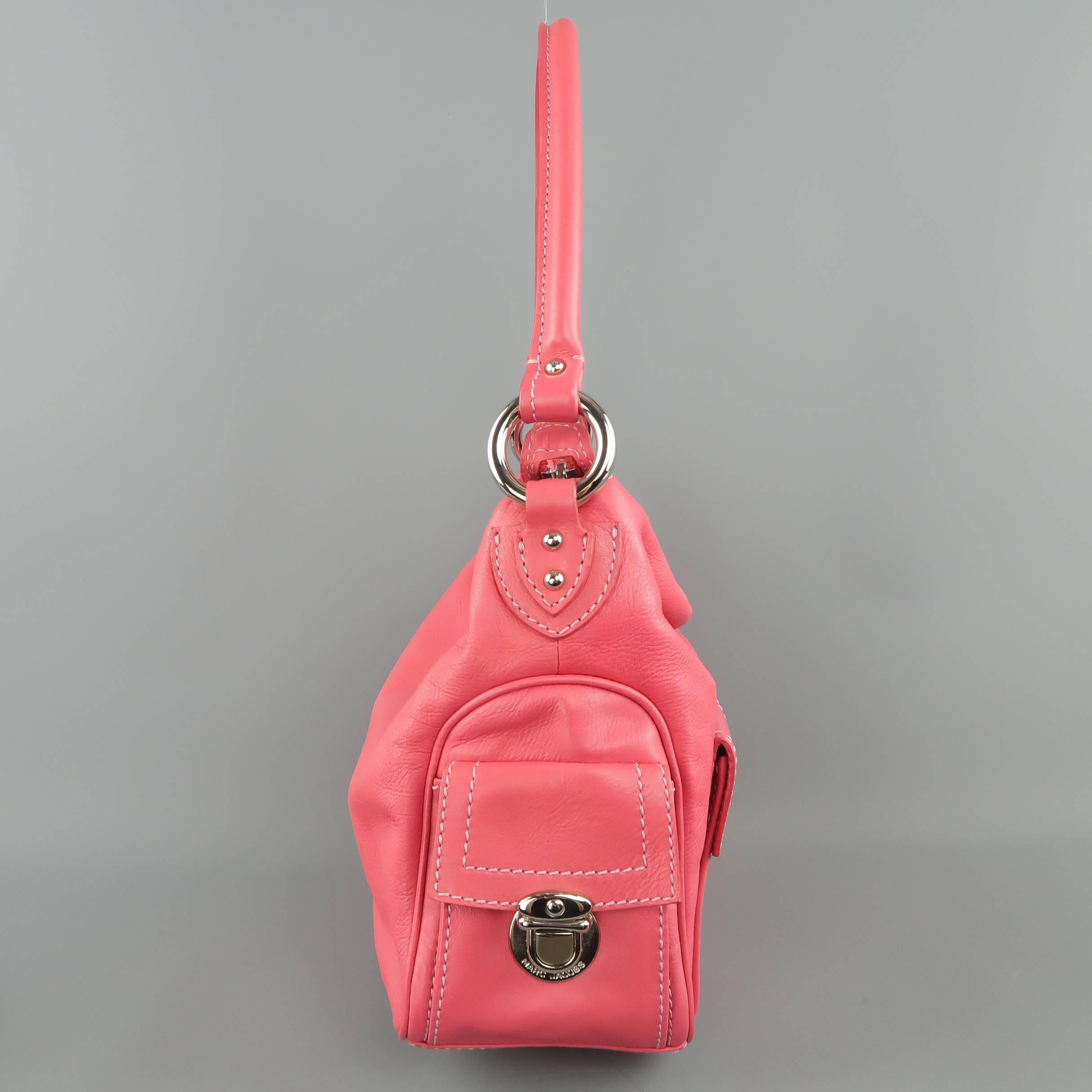 Women's MARC JACOBS Pink Leather Multipocket Blake Hobo Shoulder Handbag