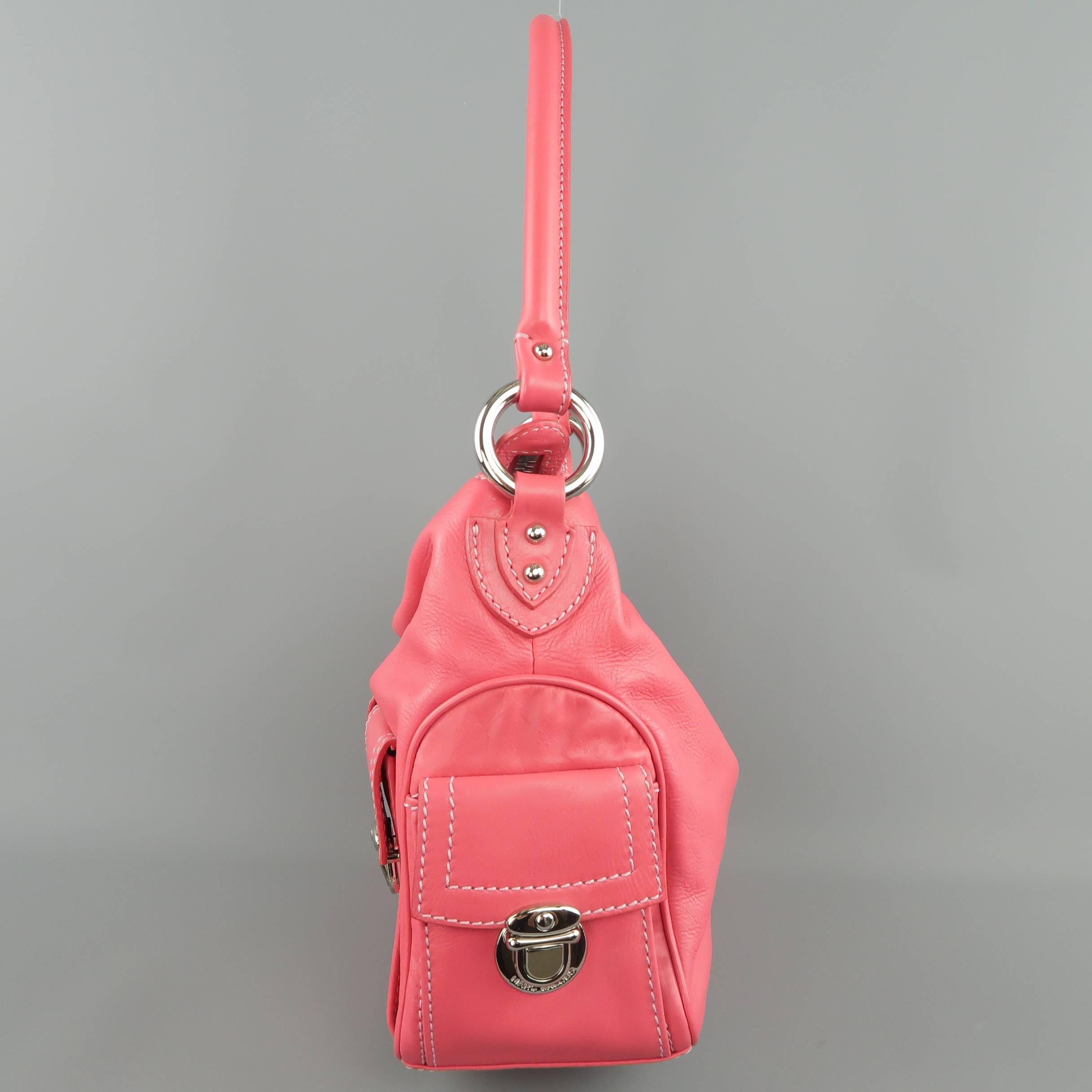 MARC JACOBS Pink Leather Multipocket Blake Hobo Shoulder Handbag 2