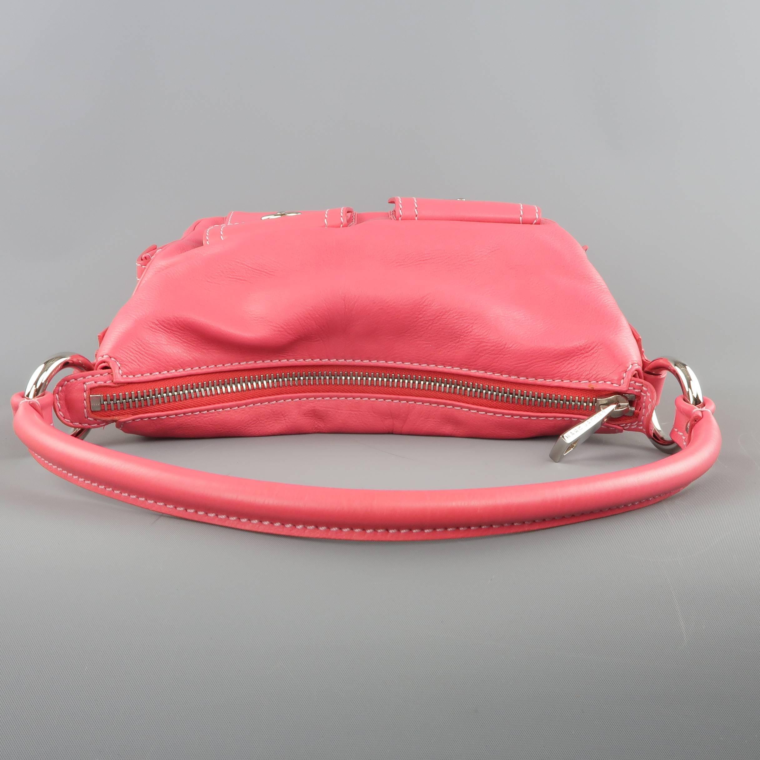 MARC JACOBS Pink Leather Multipocket Blake Hobo Shoulder Handbag 4
