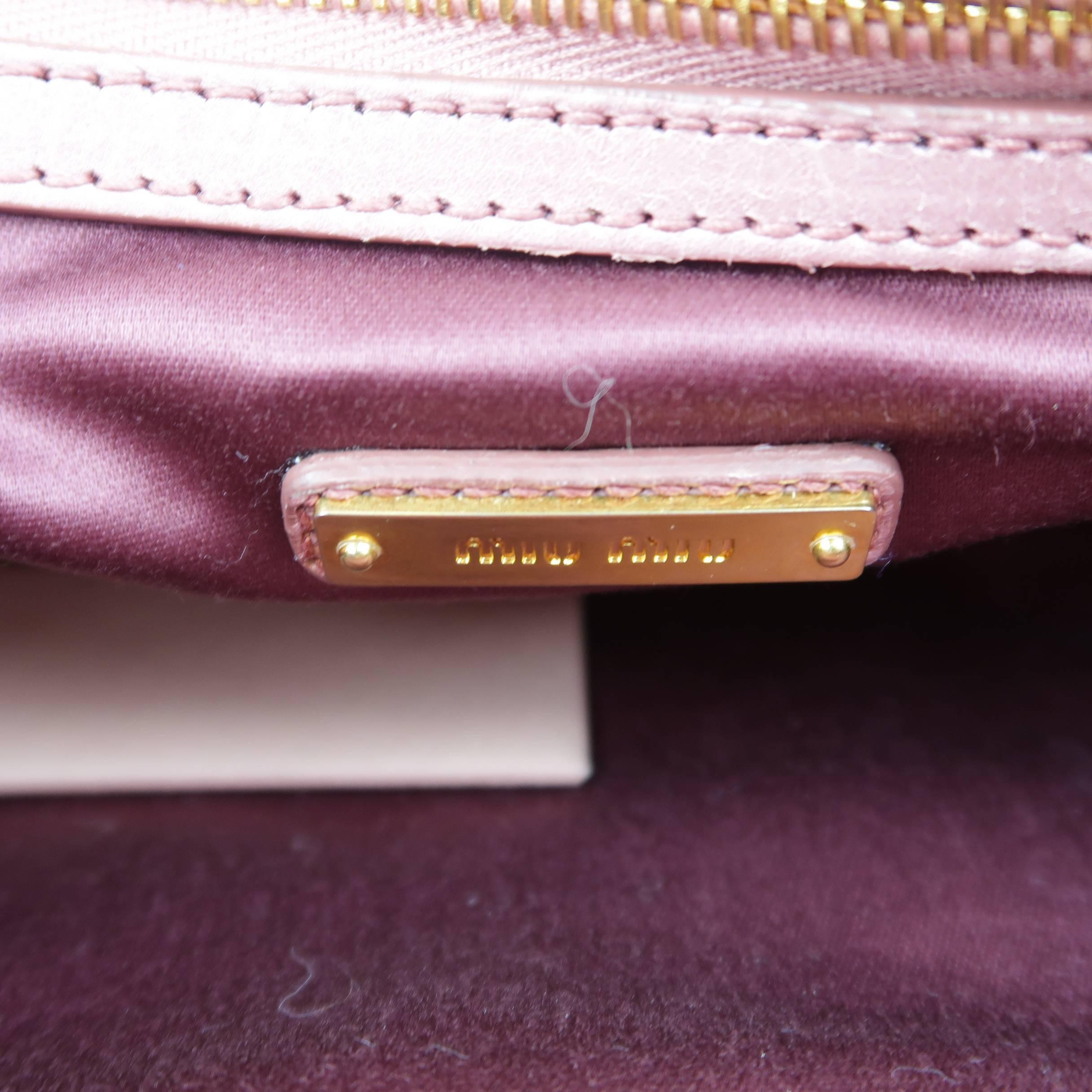 MIU MIU Pink Textured Leather Gold Lock Shoulder Handbag 4