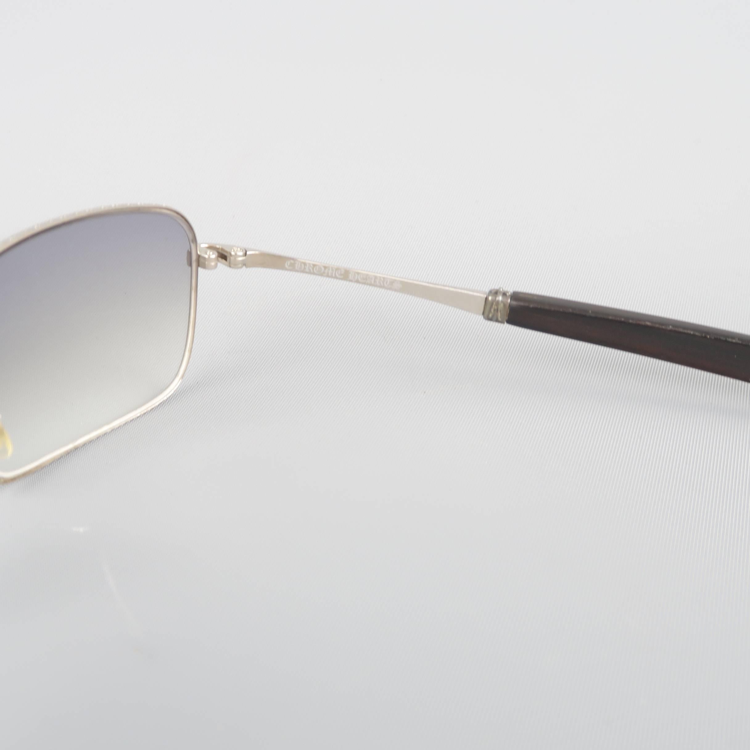 CHROME HEARTS Skysaw I aus silberfarbenem Metall und Holz mit transparentem Verlaufsrahmen 5