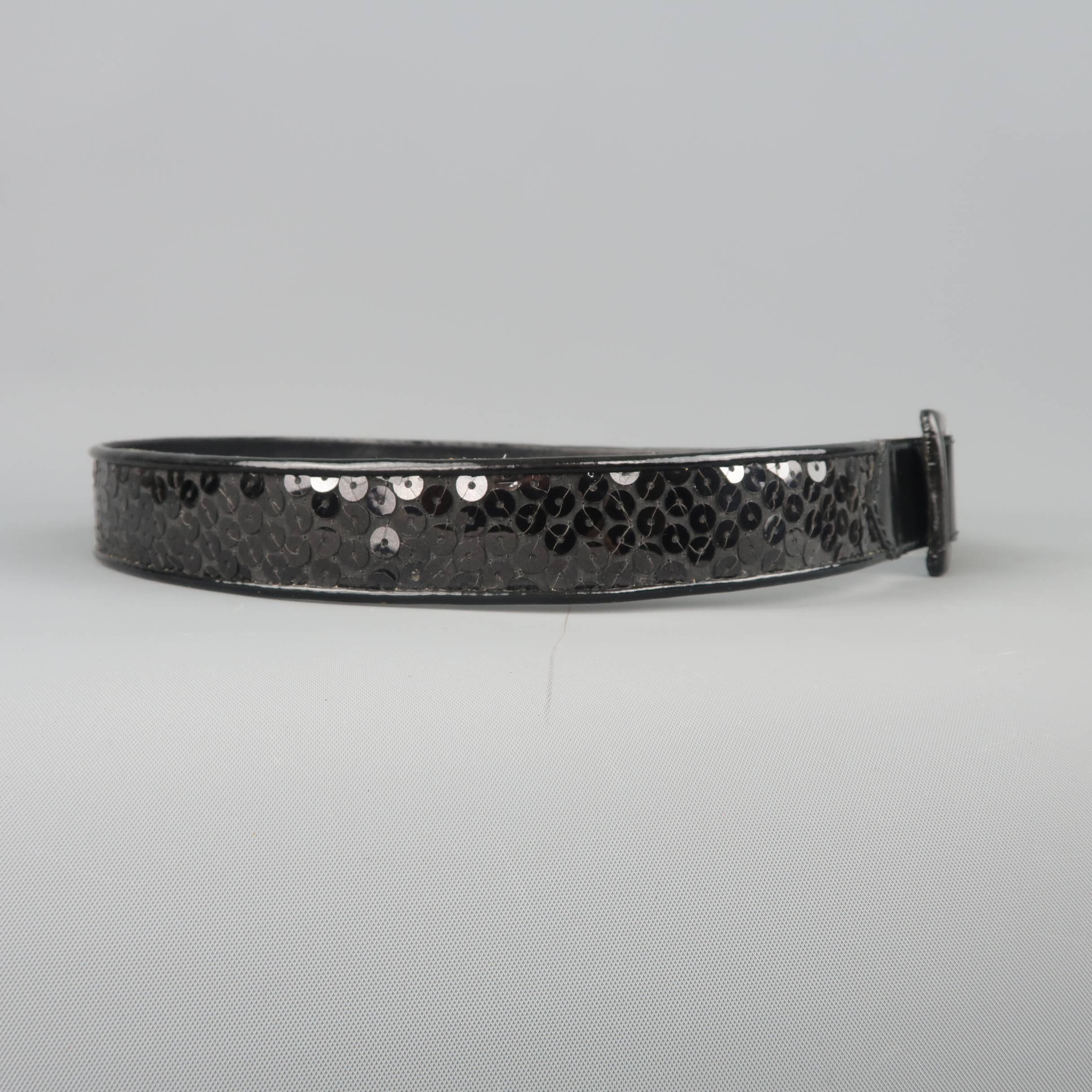 black sequin belt