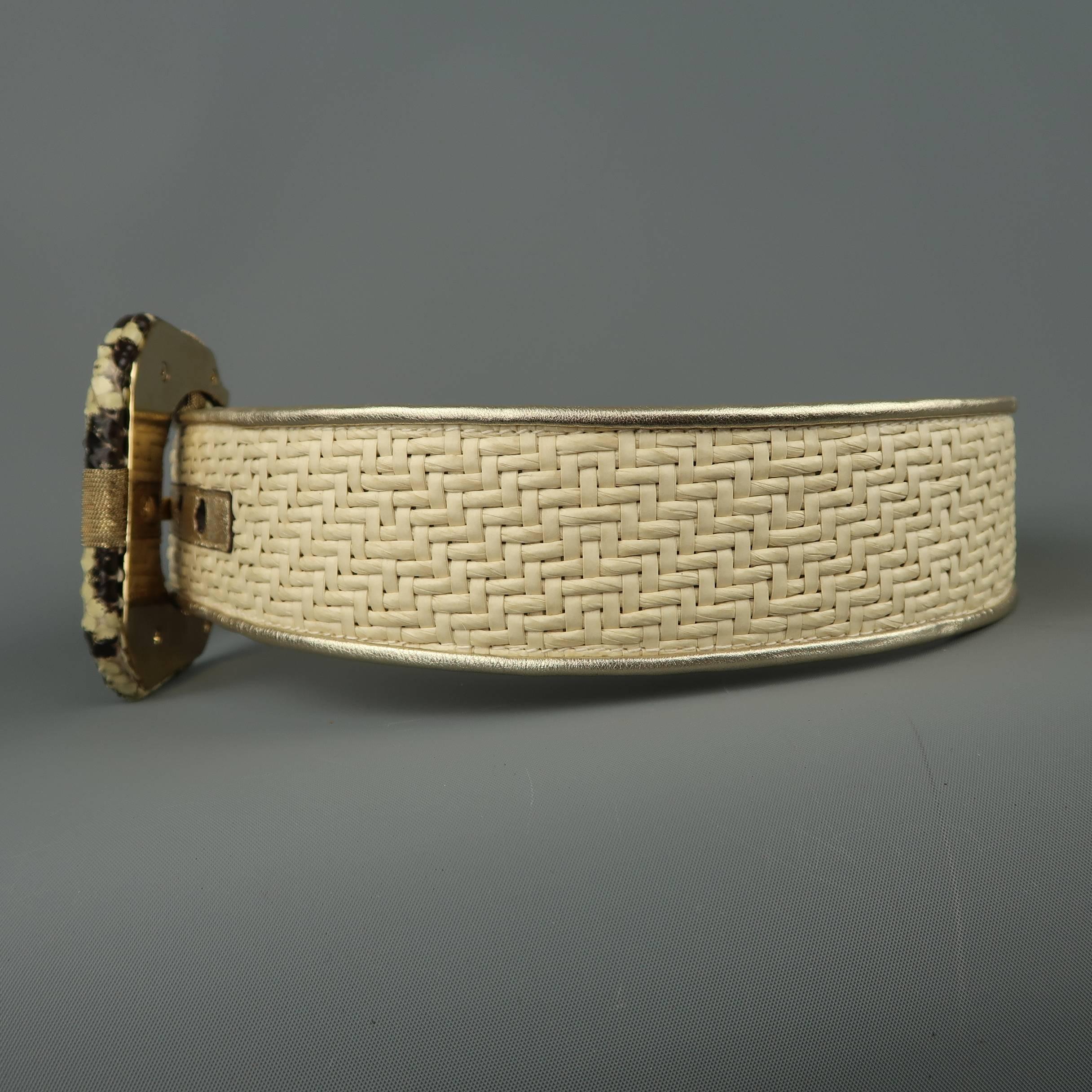 raffia buckle belt