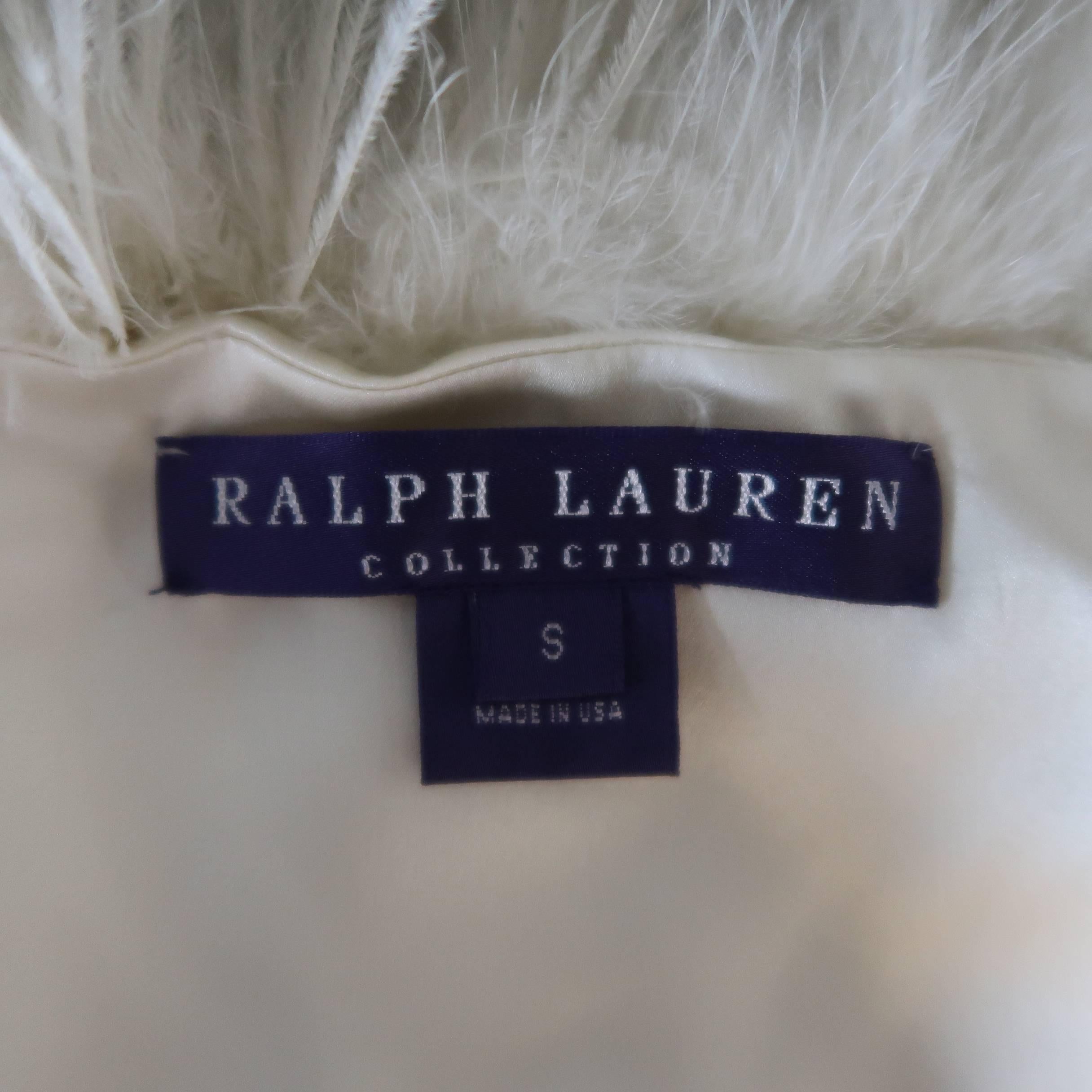 RALPH LAUREN Collection Cream Silk Lined Ostrich Feather Capelet - Retail $2, 995 3