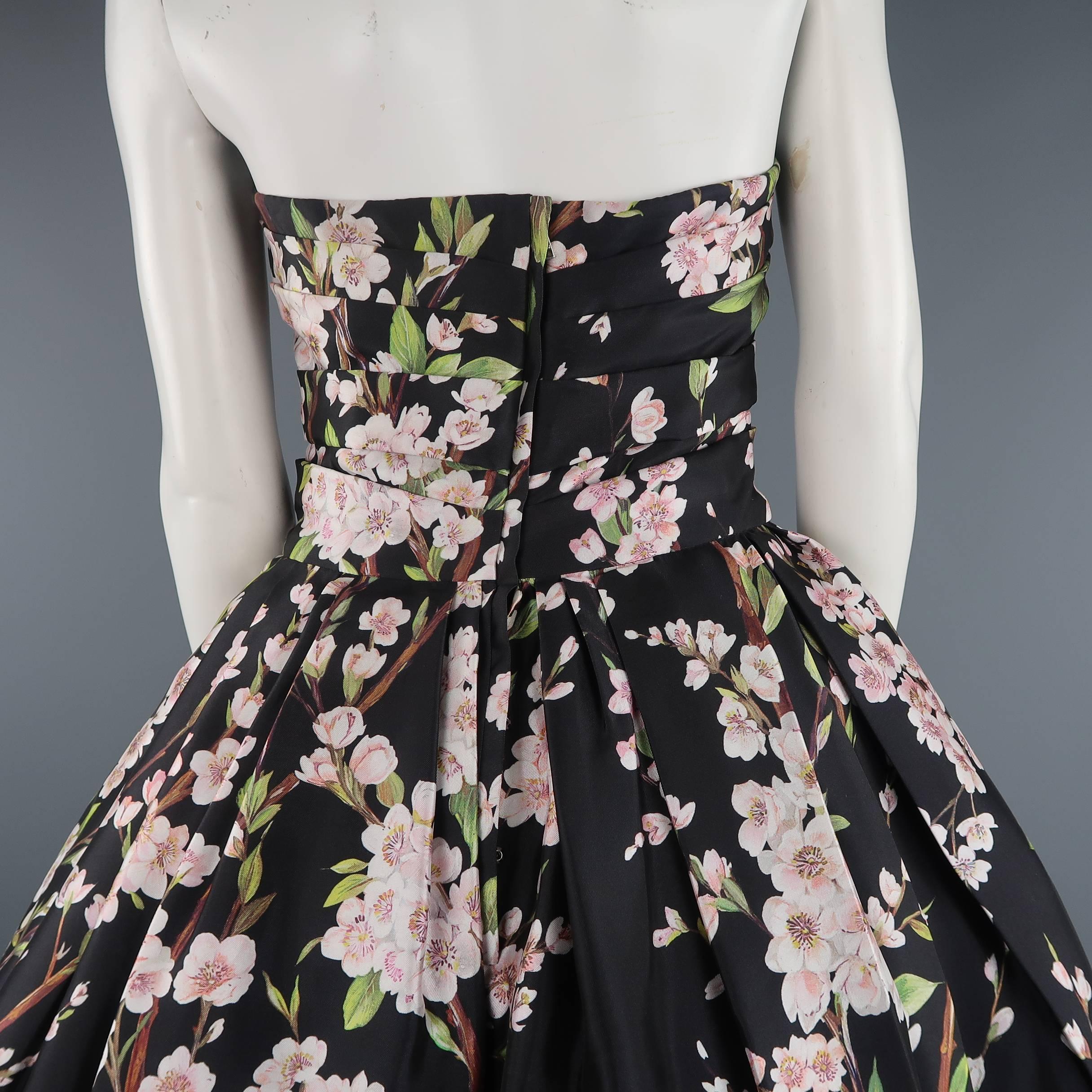 Dolce & Gabbana Dress -  Black Cherry Blossom Cocktail Dress Gown 1