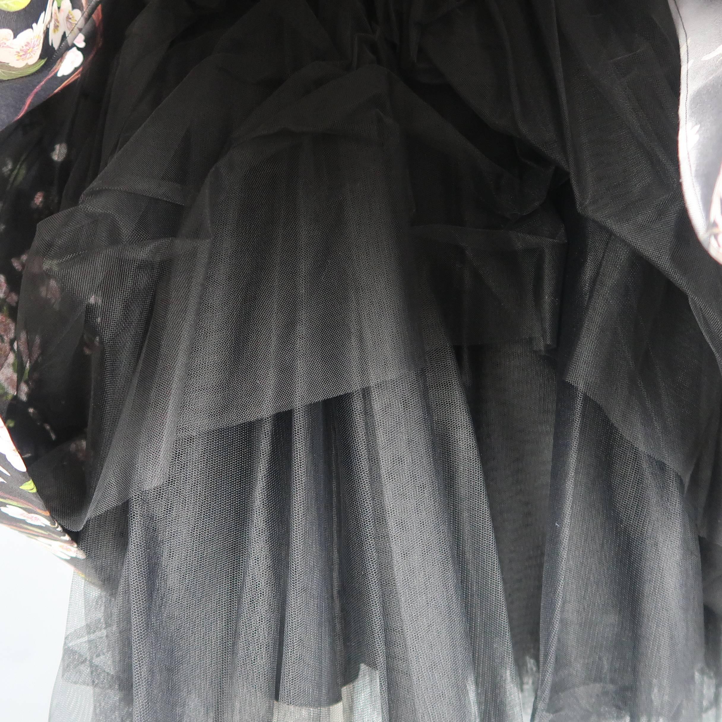 Dolce & Gabbana Dress -  Black Cherry Blossom Cocktail Dress Gown 2