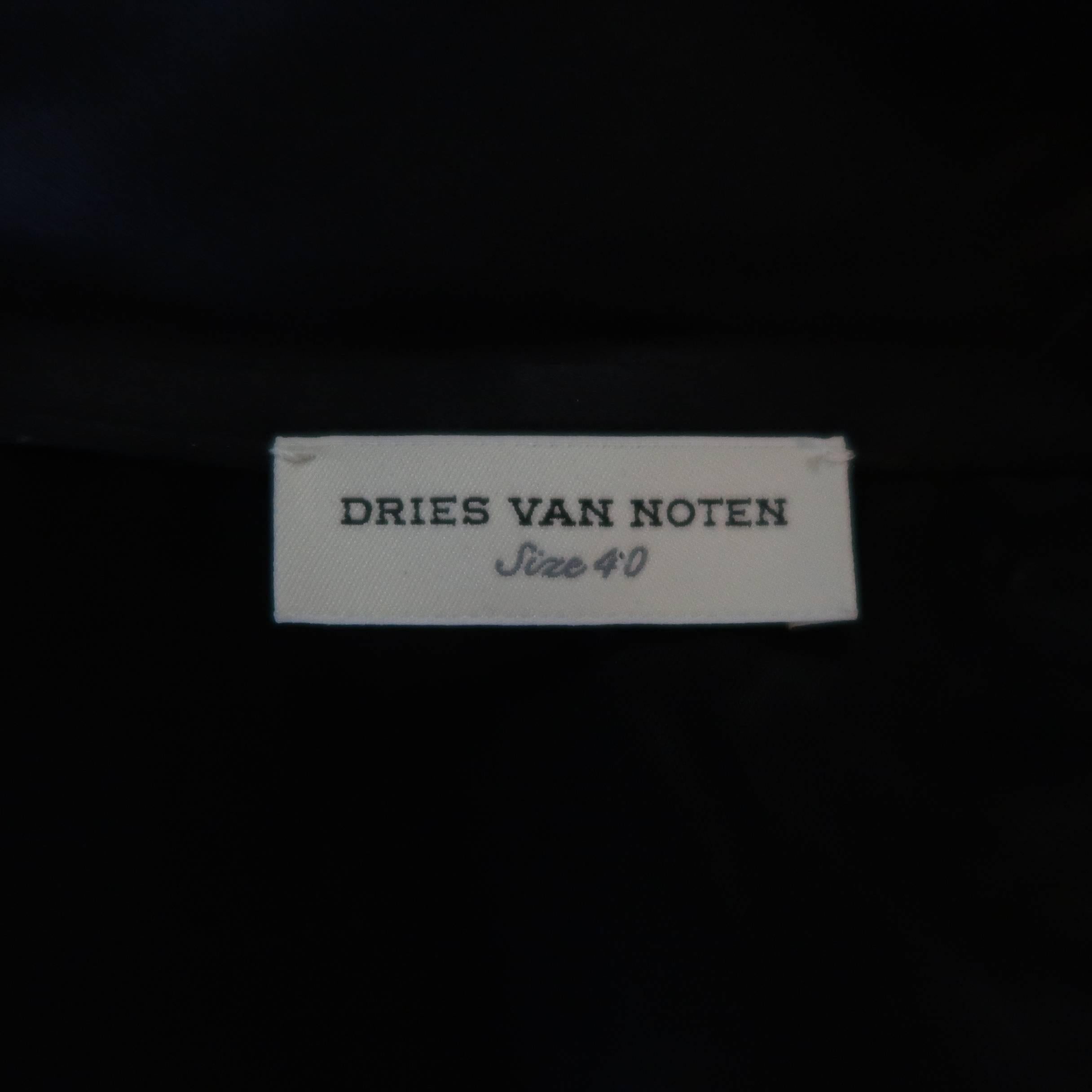 DRIES VAN NOTEN Dress -  Size 6 Gold & Black Wool / Silk Dragon Print Maxi 3