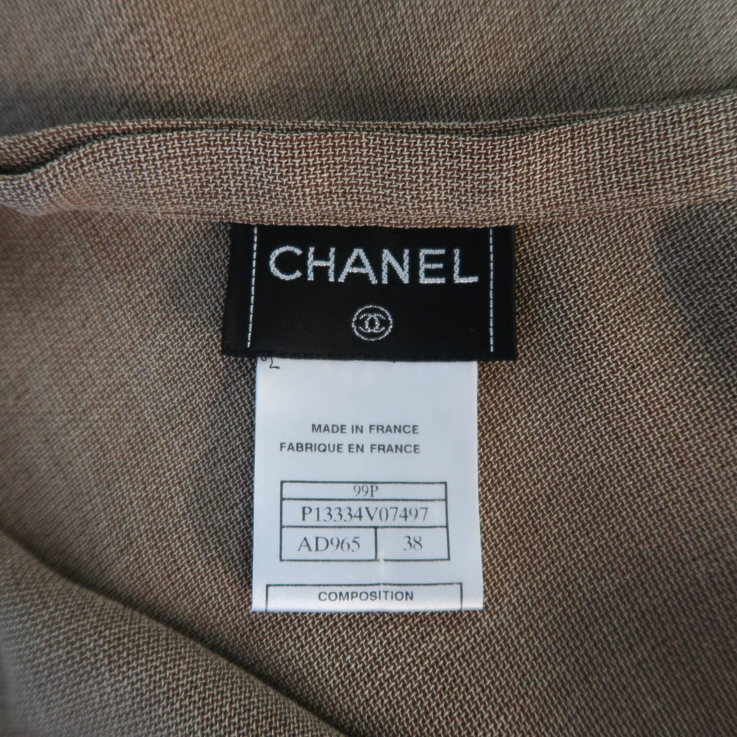 CHANEL 1999 Size 6 Beige Viscose Blend Wrap & Tie Maxi Skirt 5