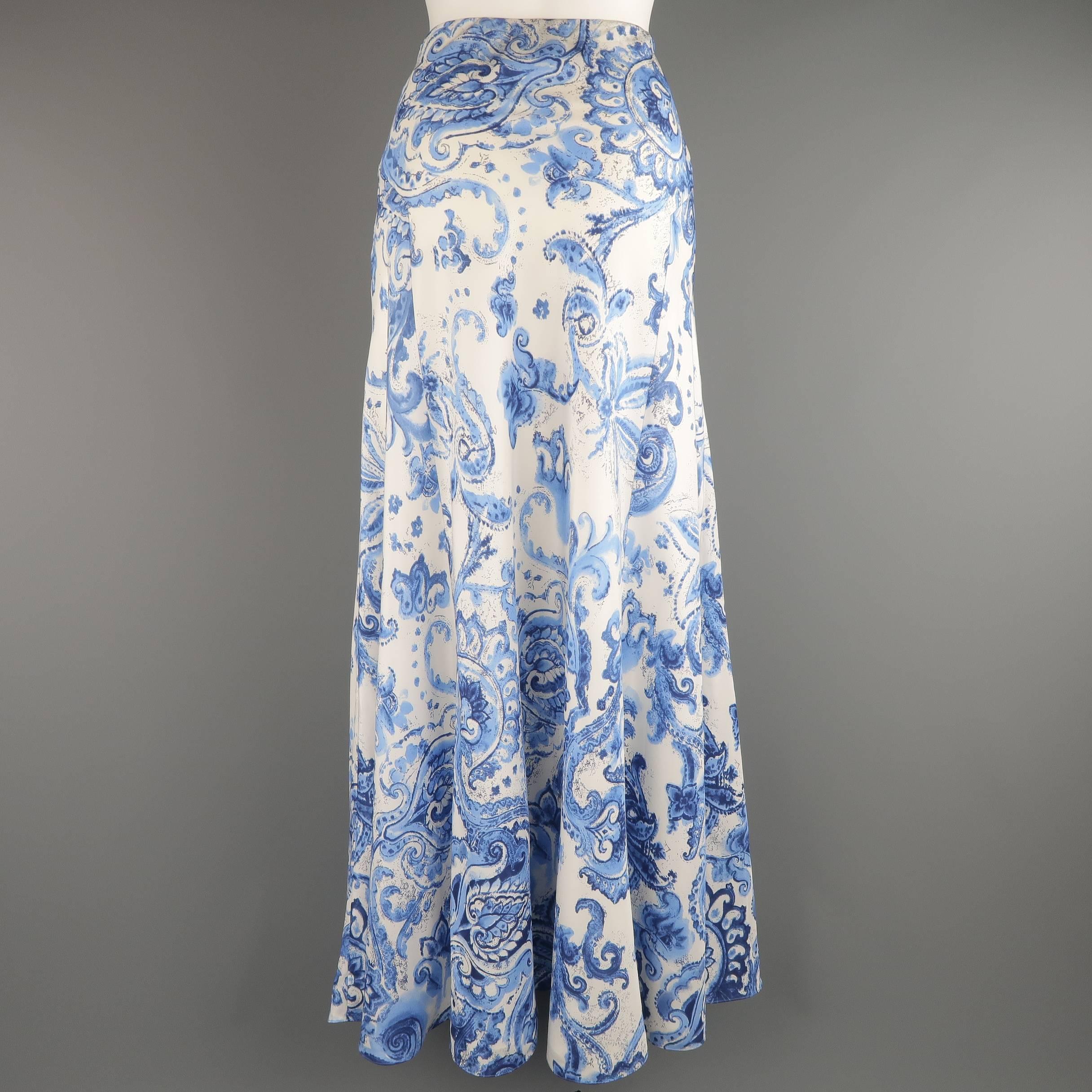 blue white maxi skirt