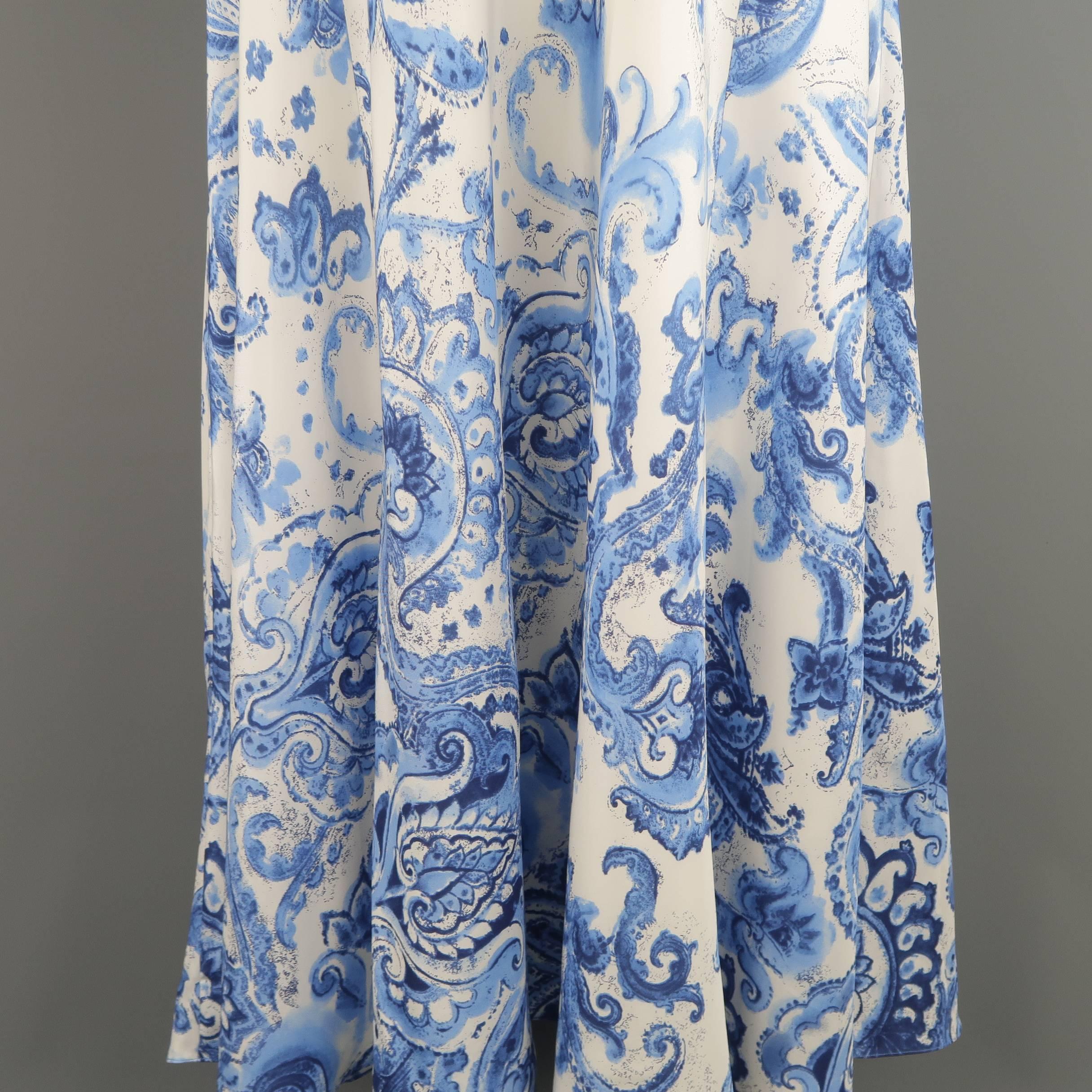 blue floral maxi skirt