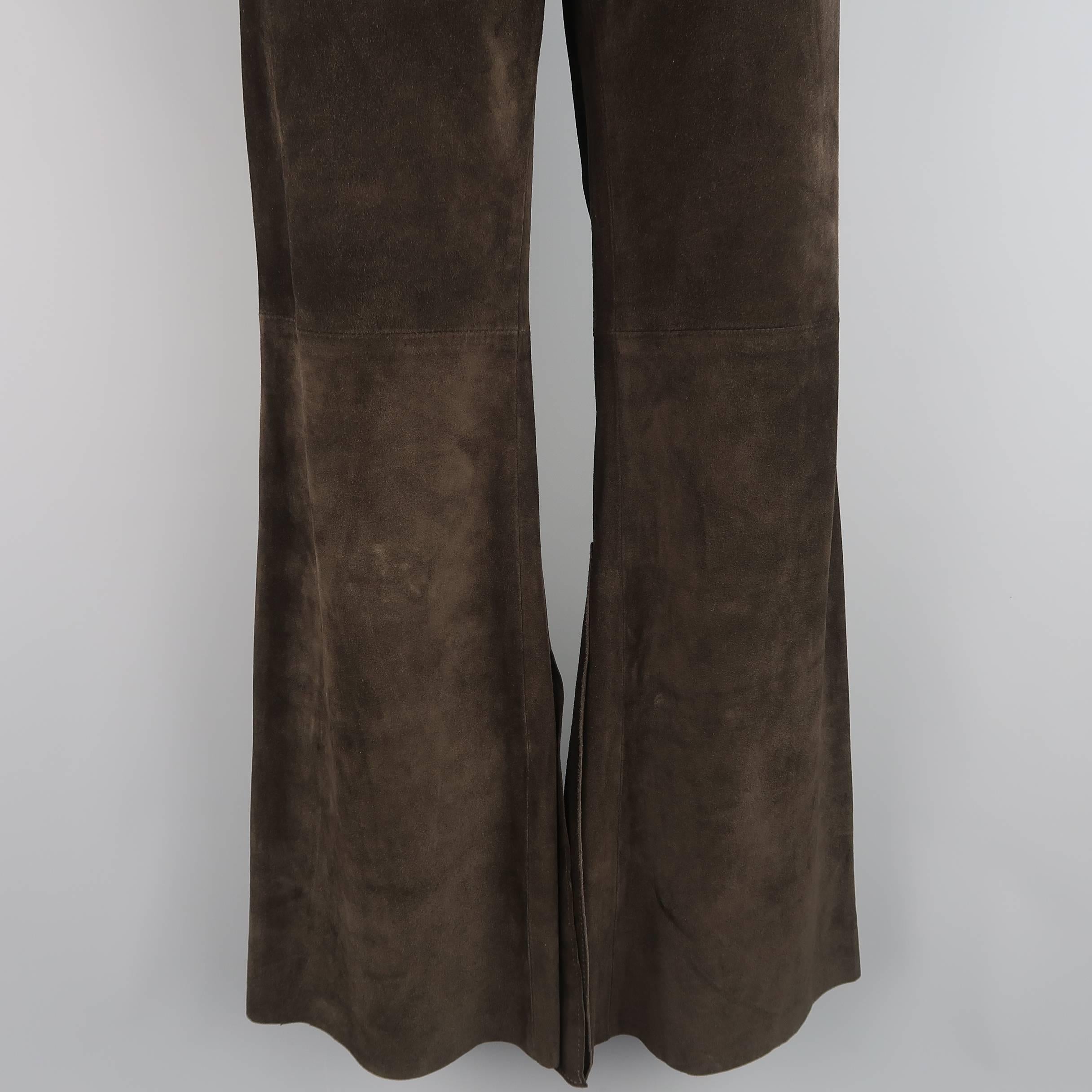 suede bell bottom pants