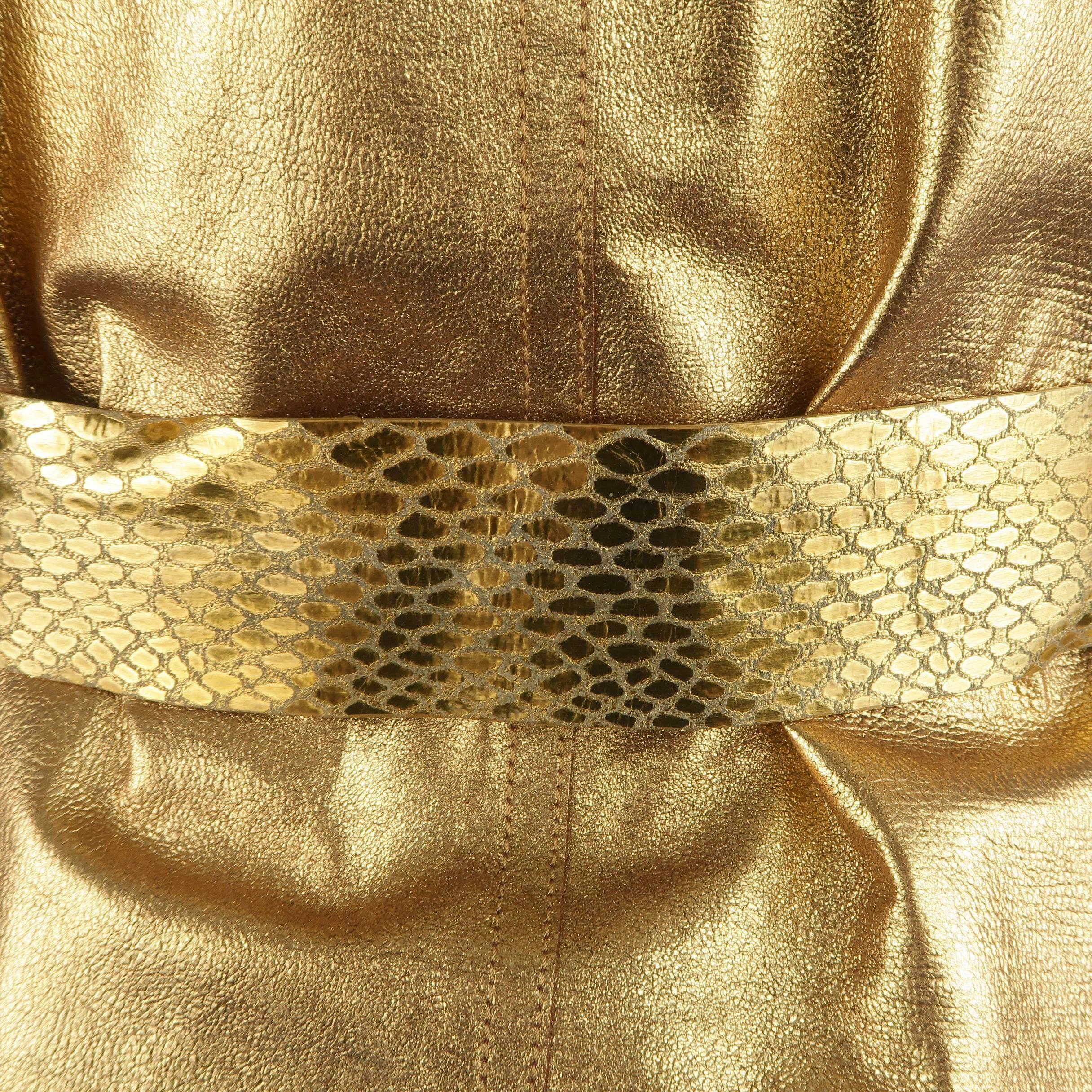 Marc Jacobs Gold Leather Wrap Flower Belt Blouse Top, Spring 2011 Runway  3