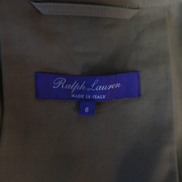 Ralph Lauren Olive Cotton Canvas Hidden Placket Collared Safari Jacket ...