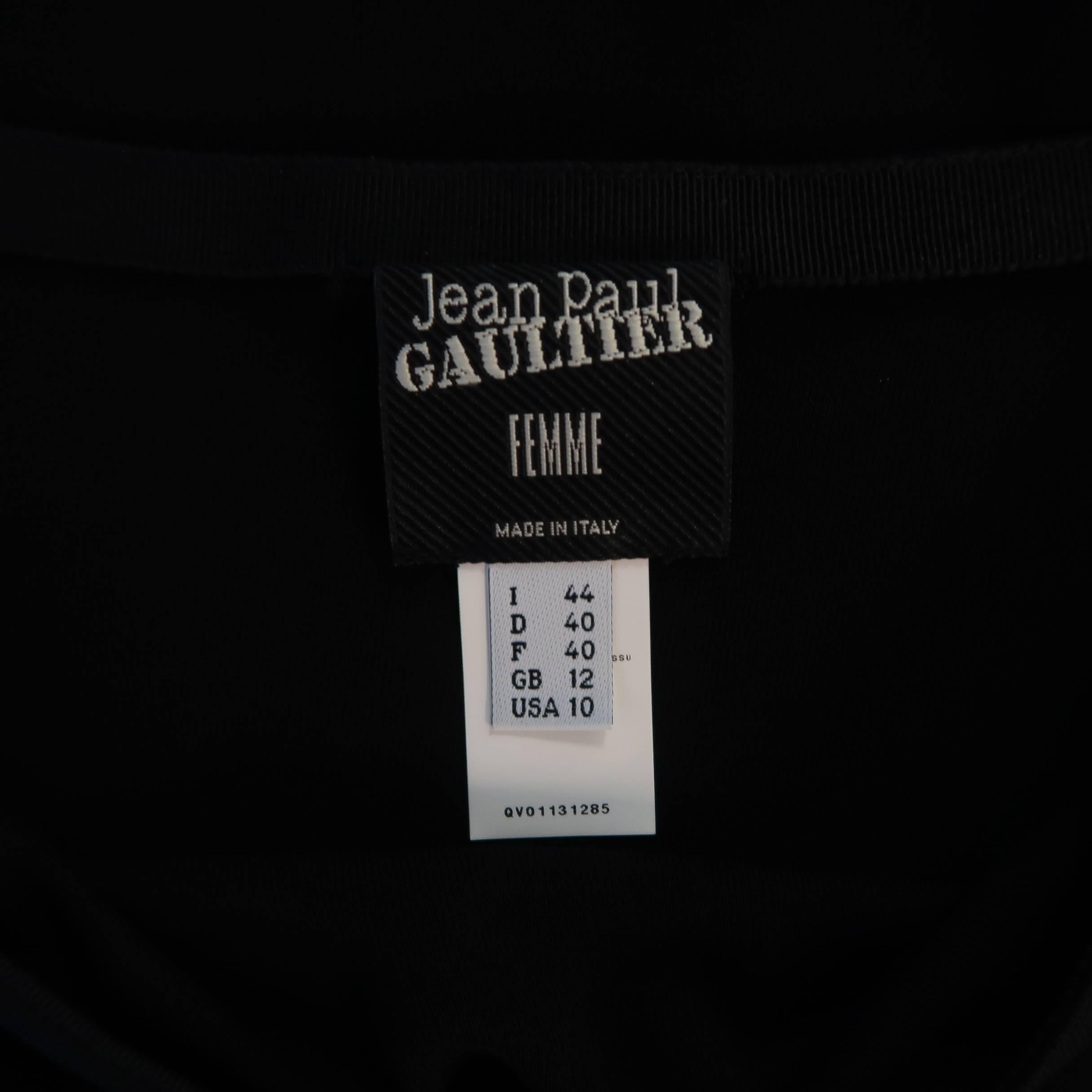 Women's Jean Paul Gaultier Black Rayon Asymmetrical Point Hem A Line Skirt 