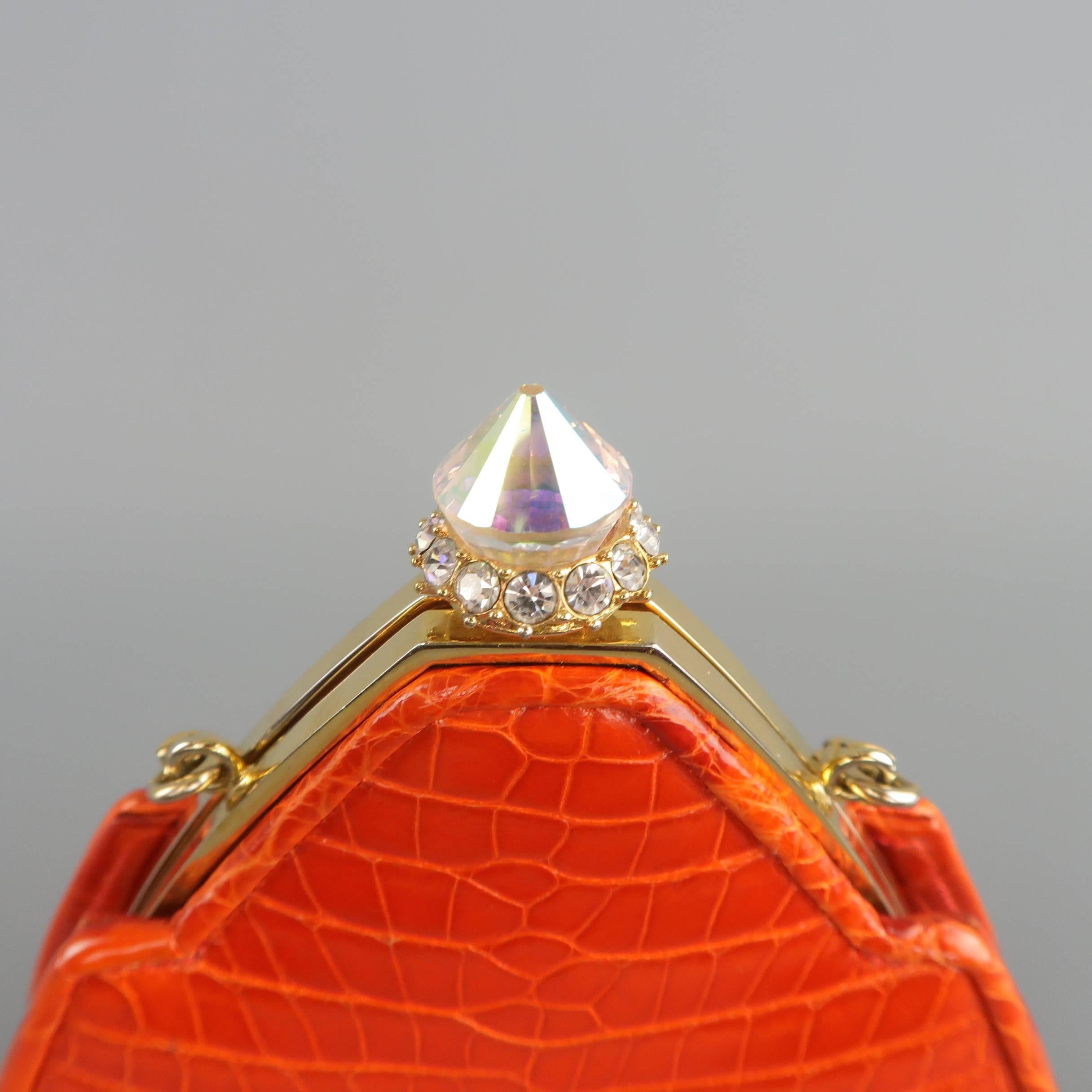 orange alligator handbags