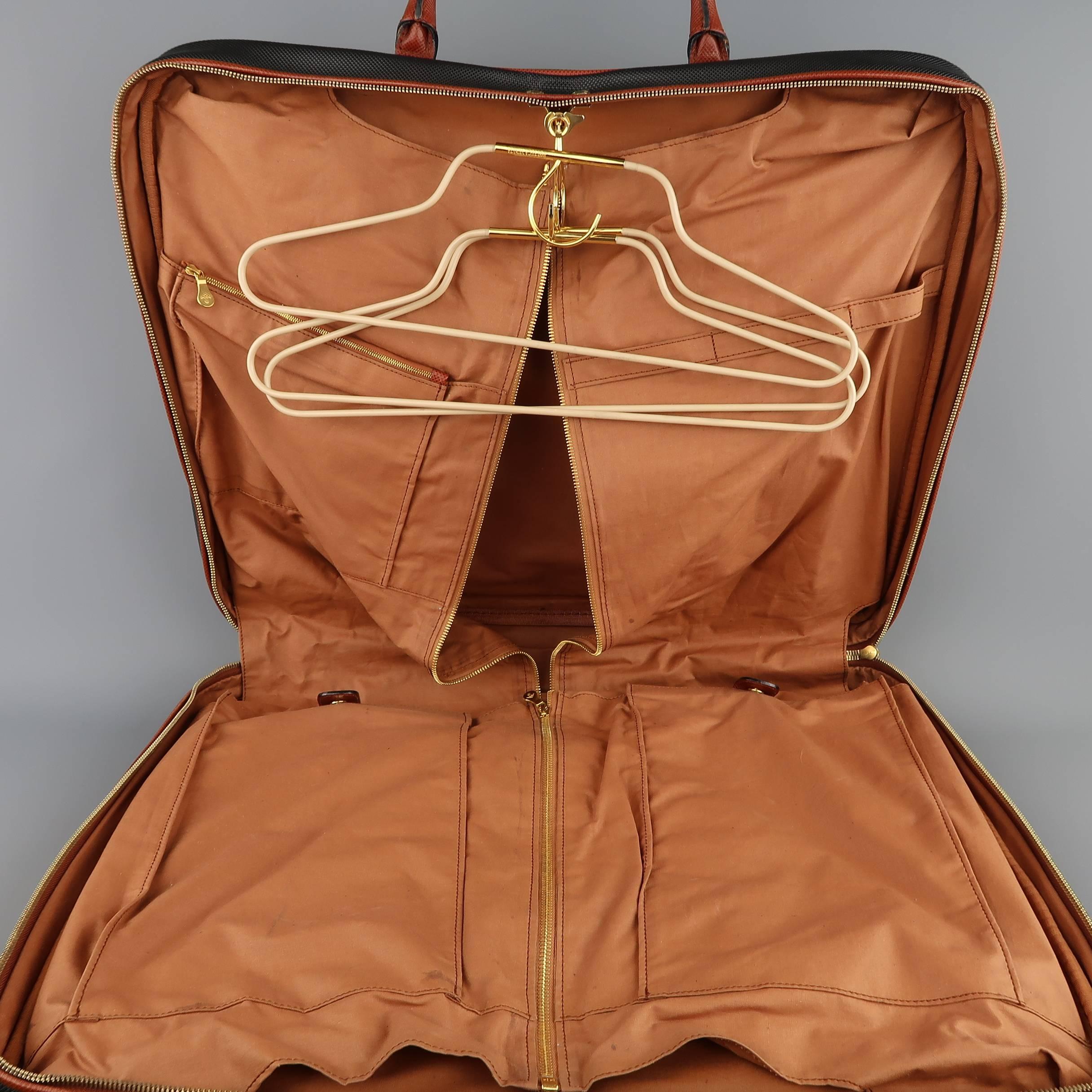 Bottega Veneta Vintage Black and Brown Textured Leather Garment Bag 1