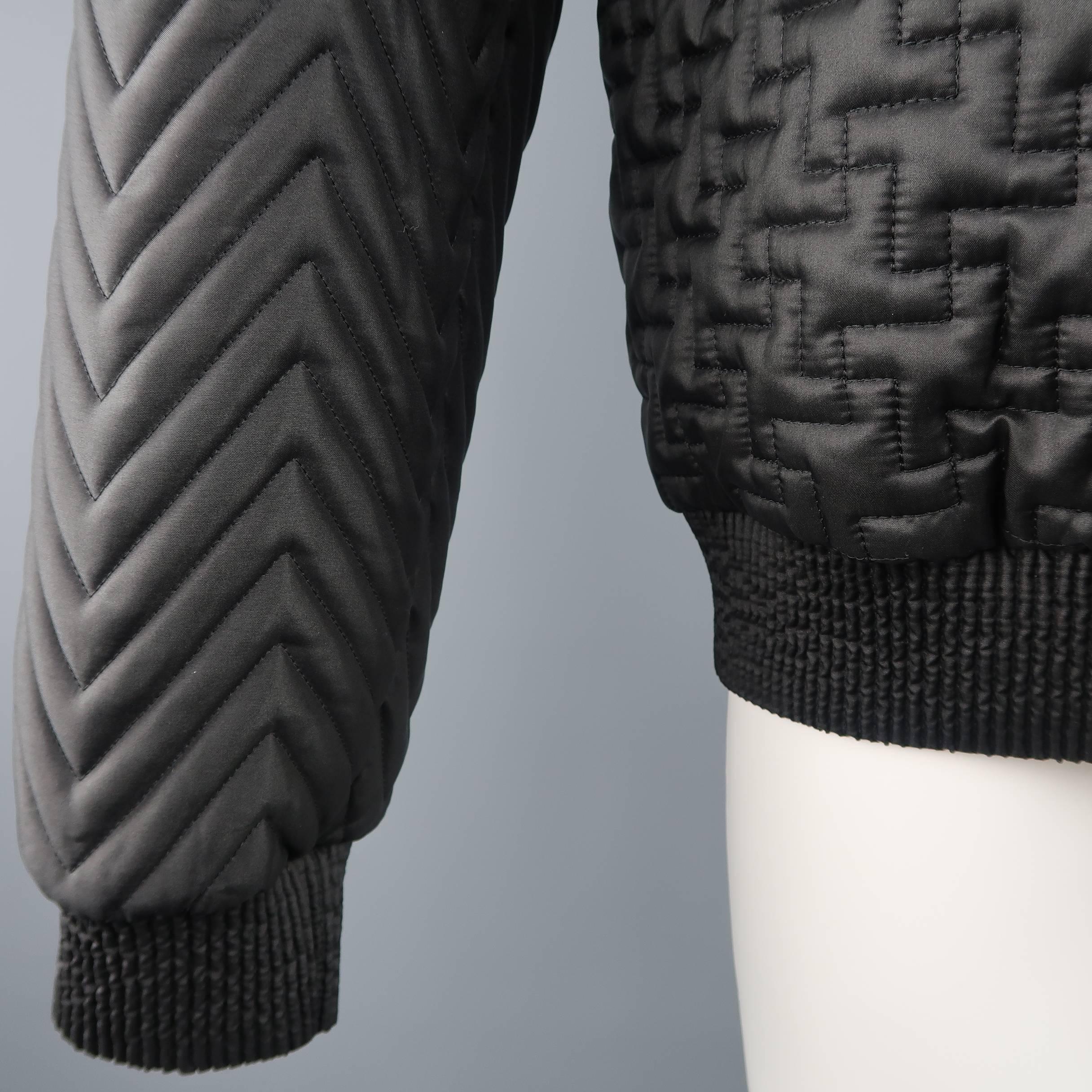 Calvin Klein Collection Men's Black Quilted Crewneck Pullover, Fall 2013  1