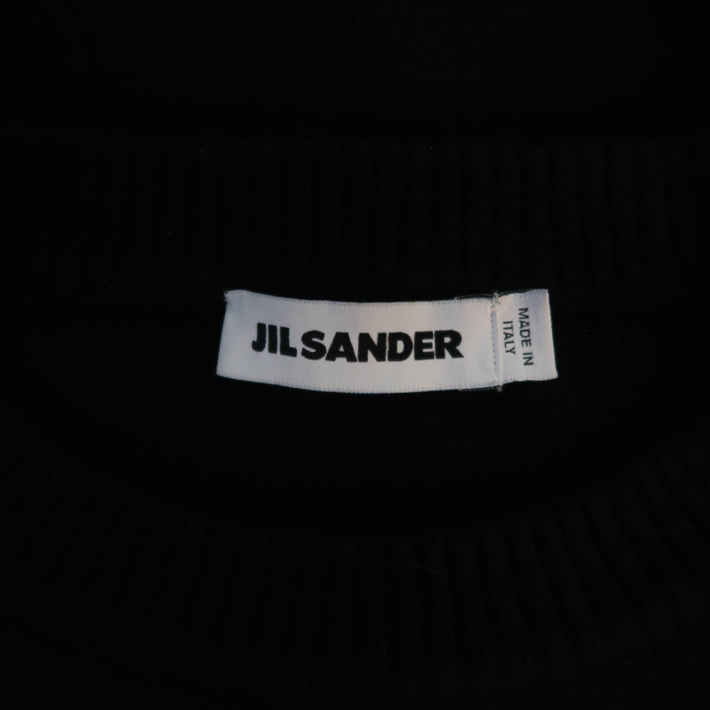 Men's JIL SANDER Size M Black Cream Green & Blue Color Block Cashmere Sweater 4