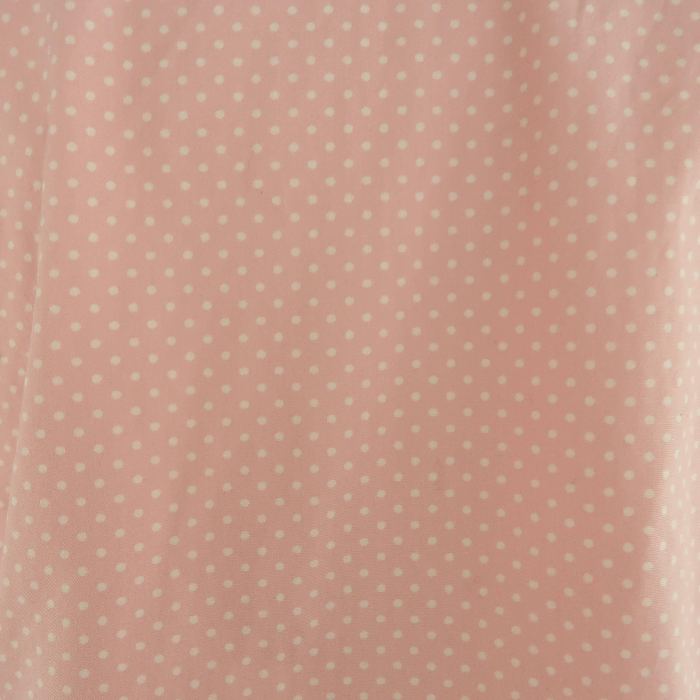 COMME des GARCONS Size XL Pink Polka Dot Forest Print Cutout Long Sleeve Shirtq 1